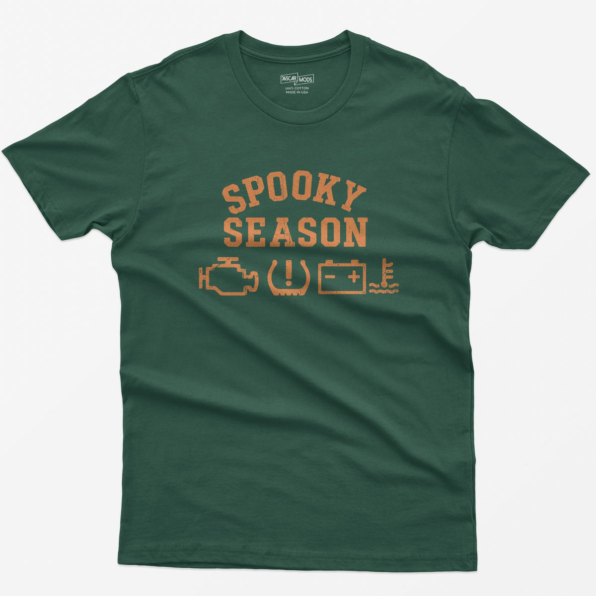 Spooky Season Dashboard Warning Lights Halloween T-Shirt - Forest Green