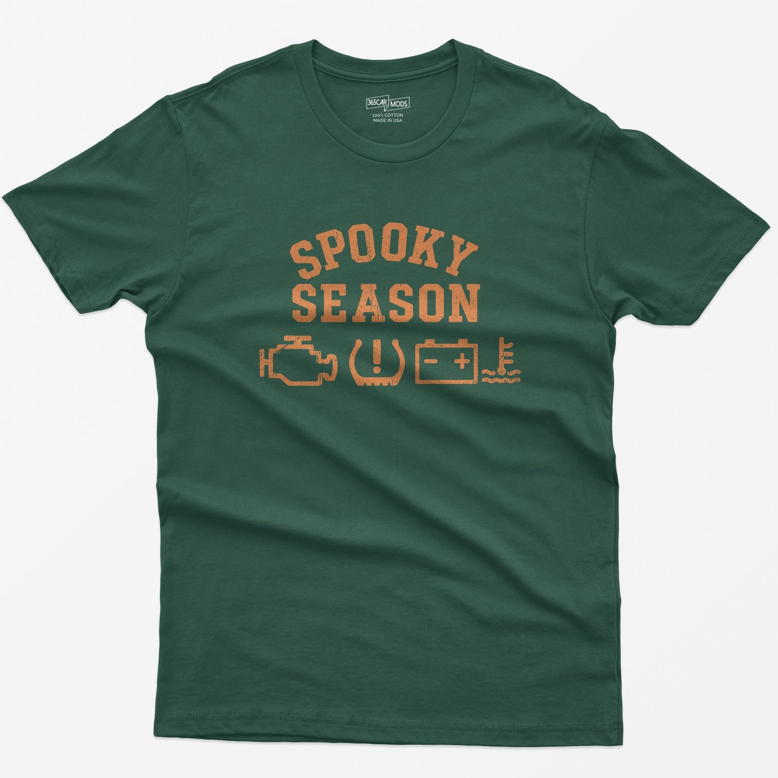 Spooky Season Dashboard Warning Lights Halloween T-Shirt - Forest Green