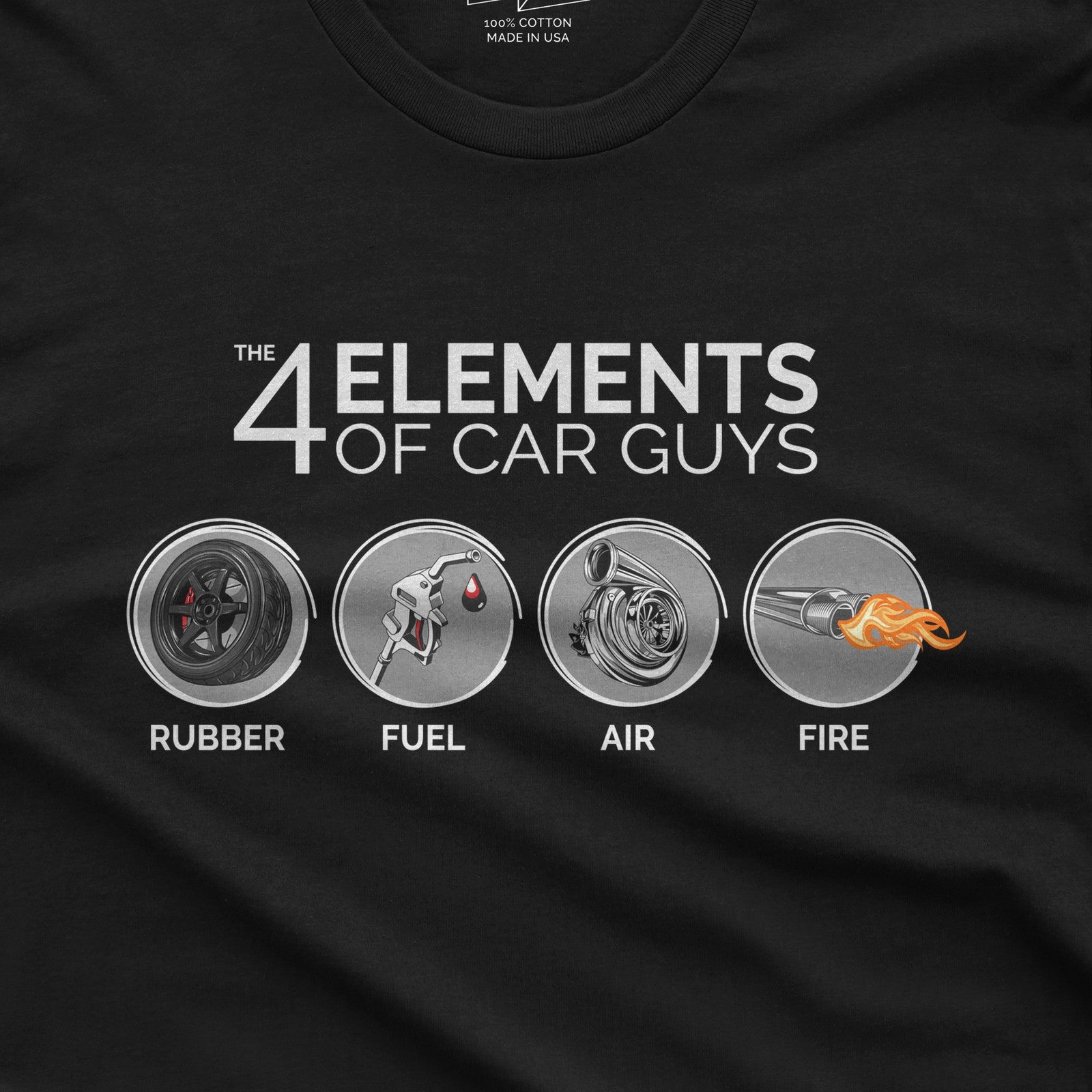 The 4 Elements of Car Guys Funny Car T-Shirt