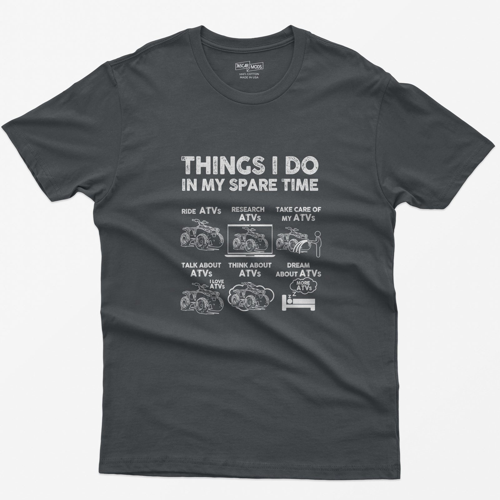 Things I Do in My Spare Time ATV T-Shirt - Charcoal