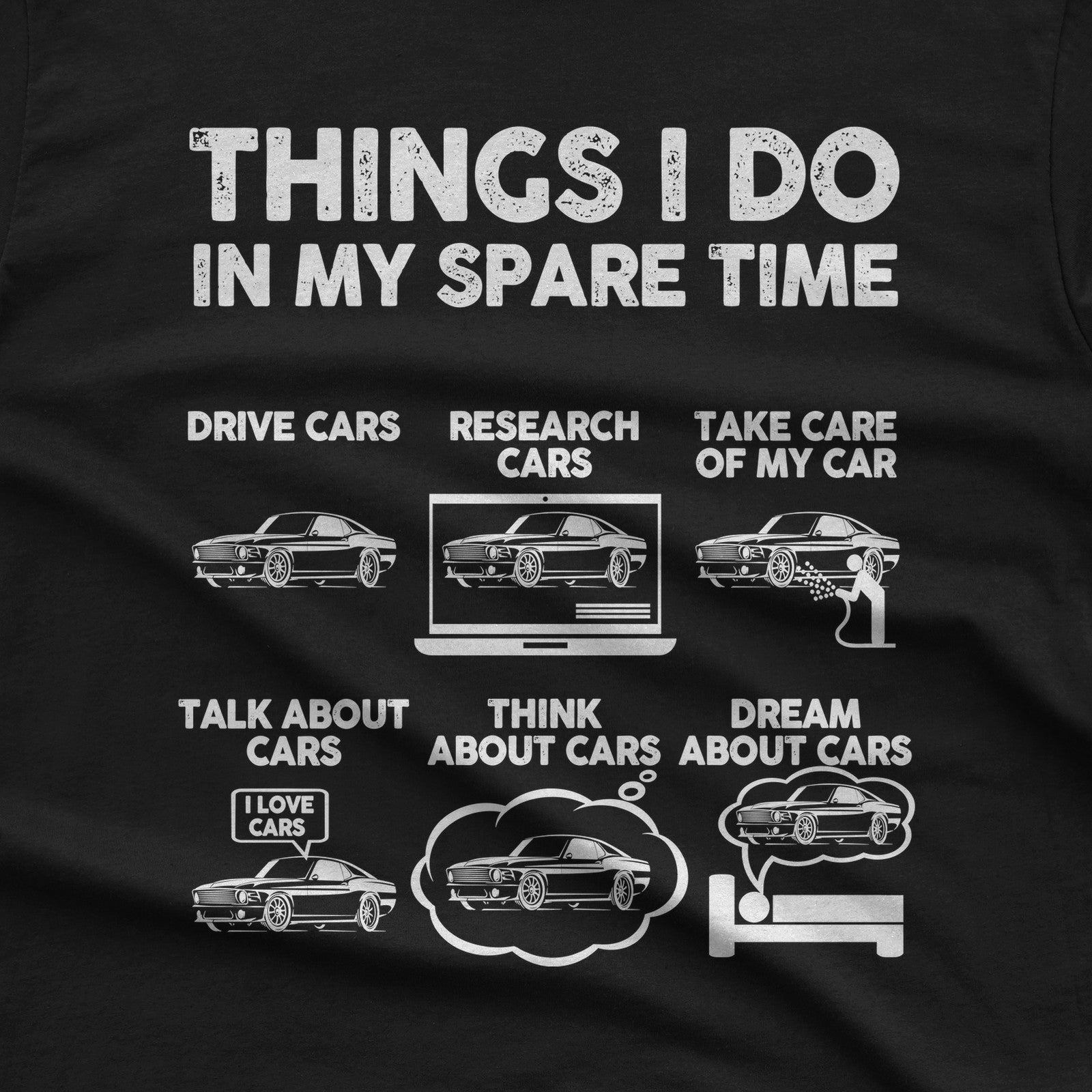 Things I Do in My Spare Time T-Shirt design close-up