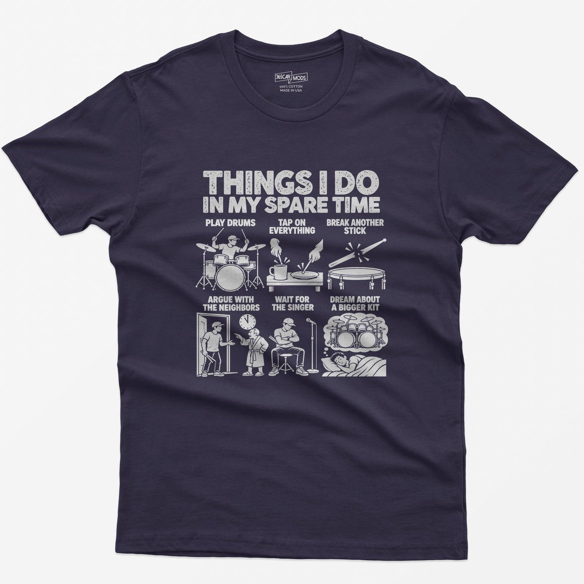 Things I Do In My Spare Time Drummer T-Shirt in Blackberry