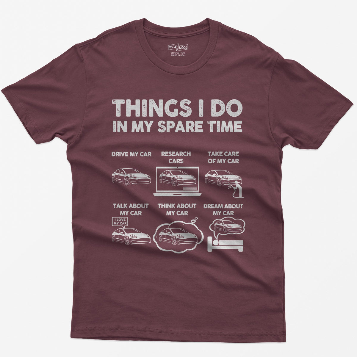 Things I Do In My Spare Time EV Owner T-Shirt - Maroon