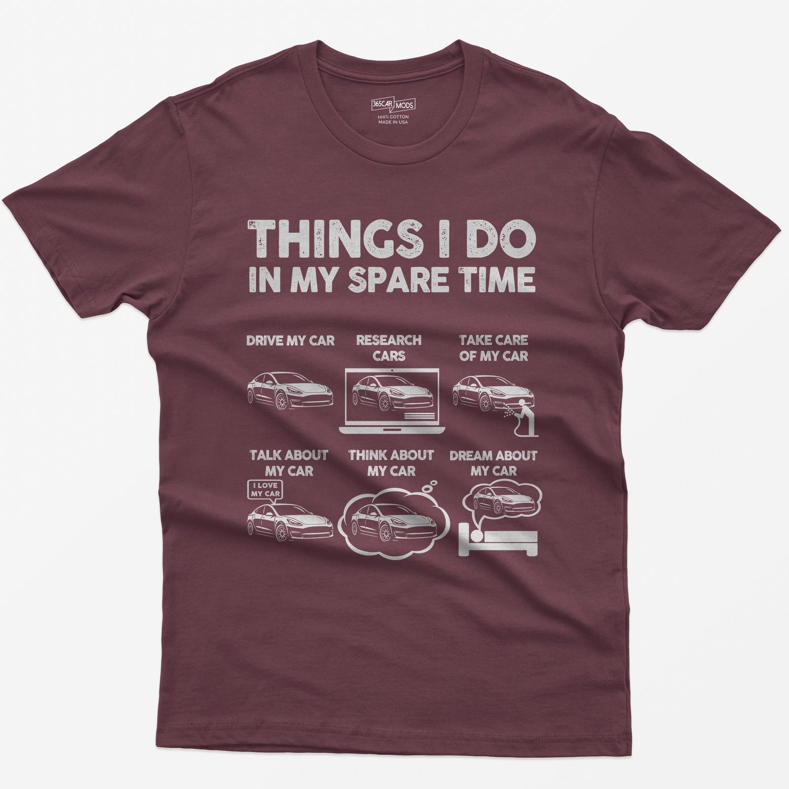 Things I Do In My Spare Time EV Owner T-Shirt - Maroon