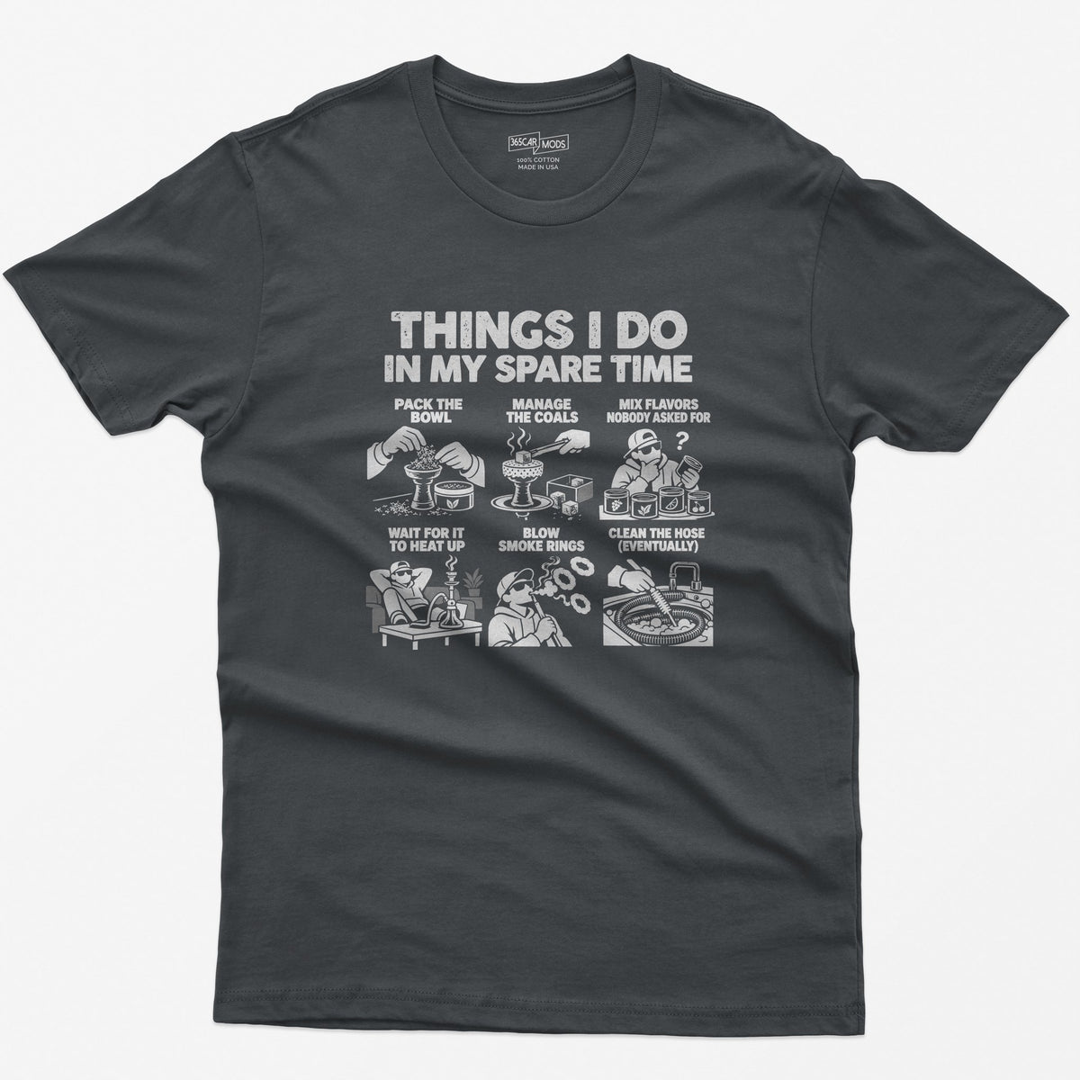 Hookah spare time t-shirt in Charcoal