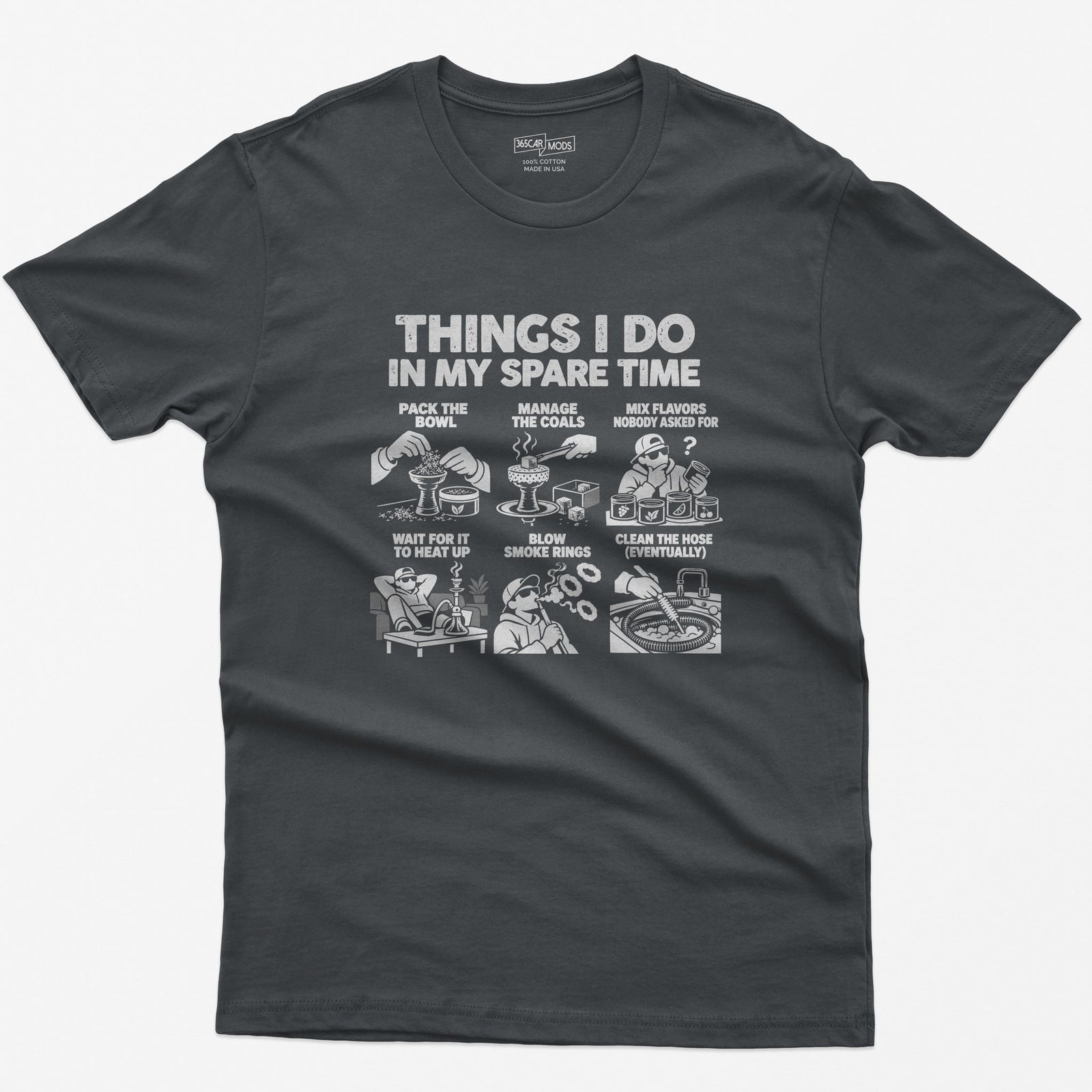 Hookah spare time t-shirt in Charcoal
