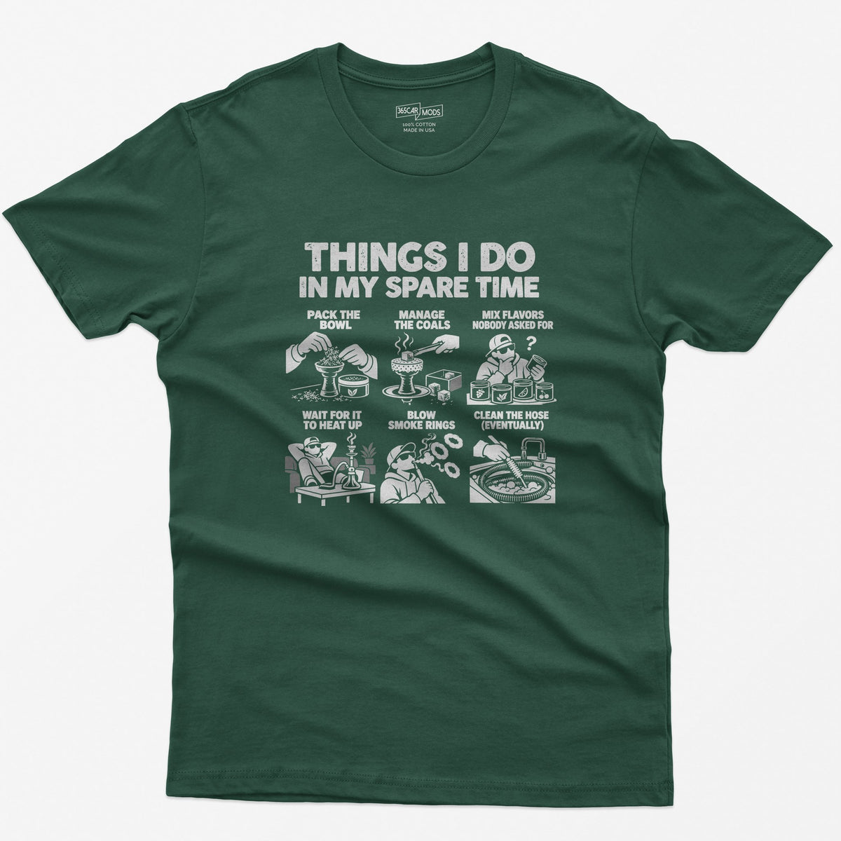 Hookah spare time t-shirt in Forest Green