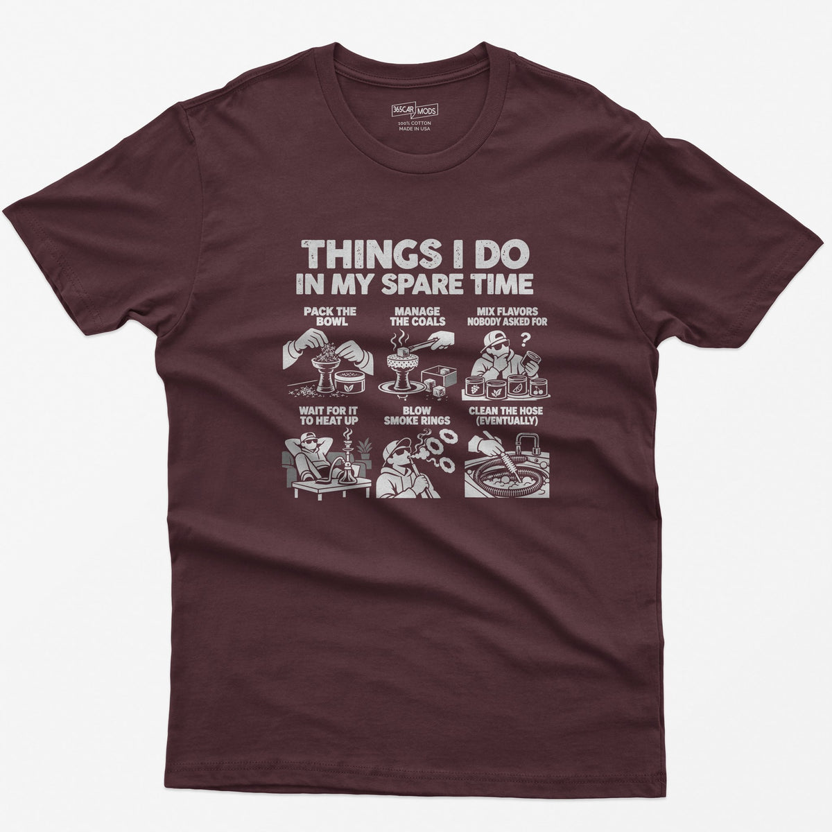 Hookah spare time t-shirt in Maroon
