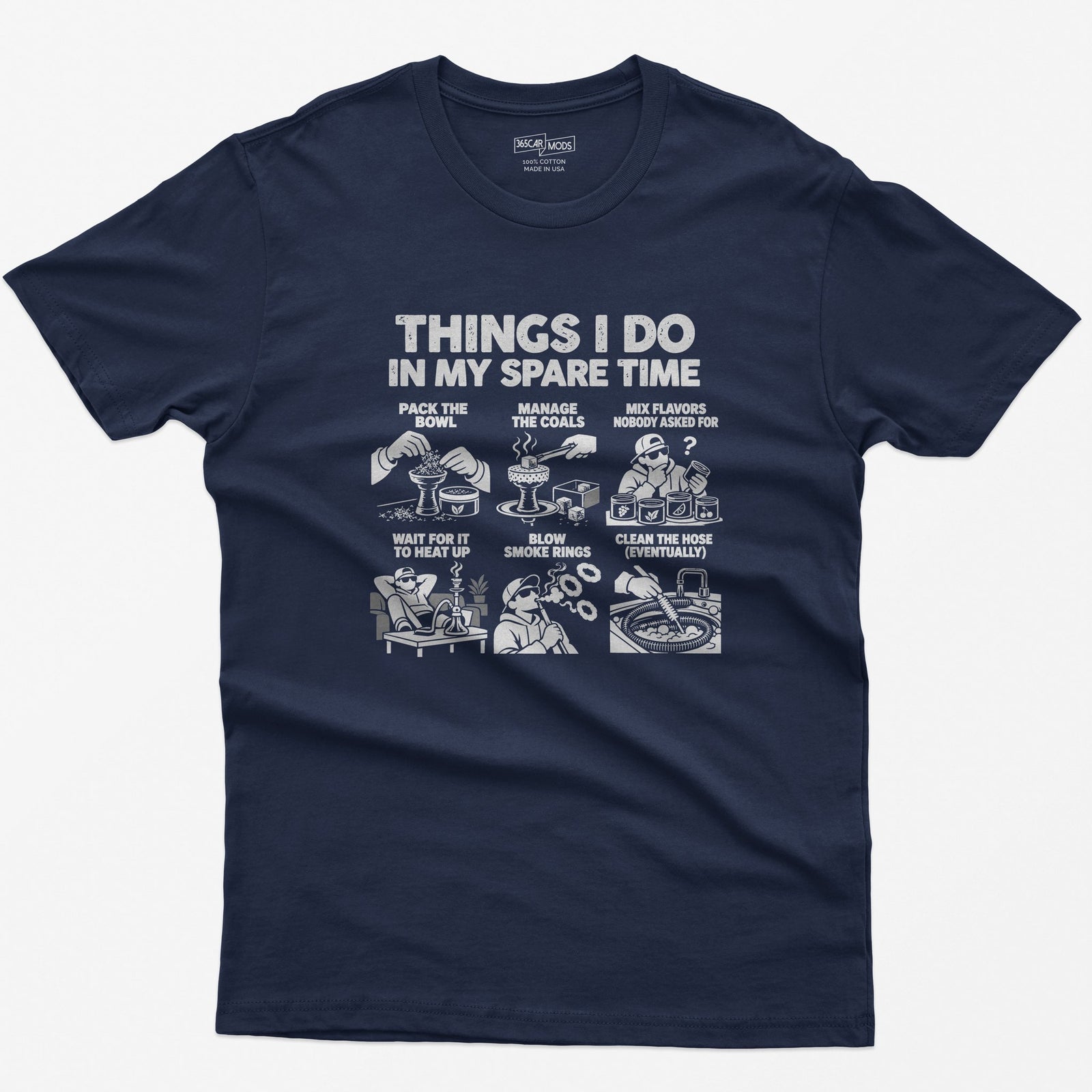 Hookah spare time t-shirt in Navy