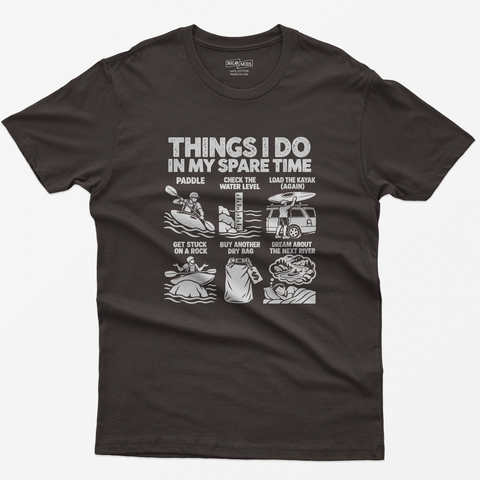 Things I Do In My Spare Time Kayaking T-Shirt in Dark Chocolate