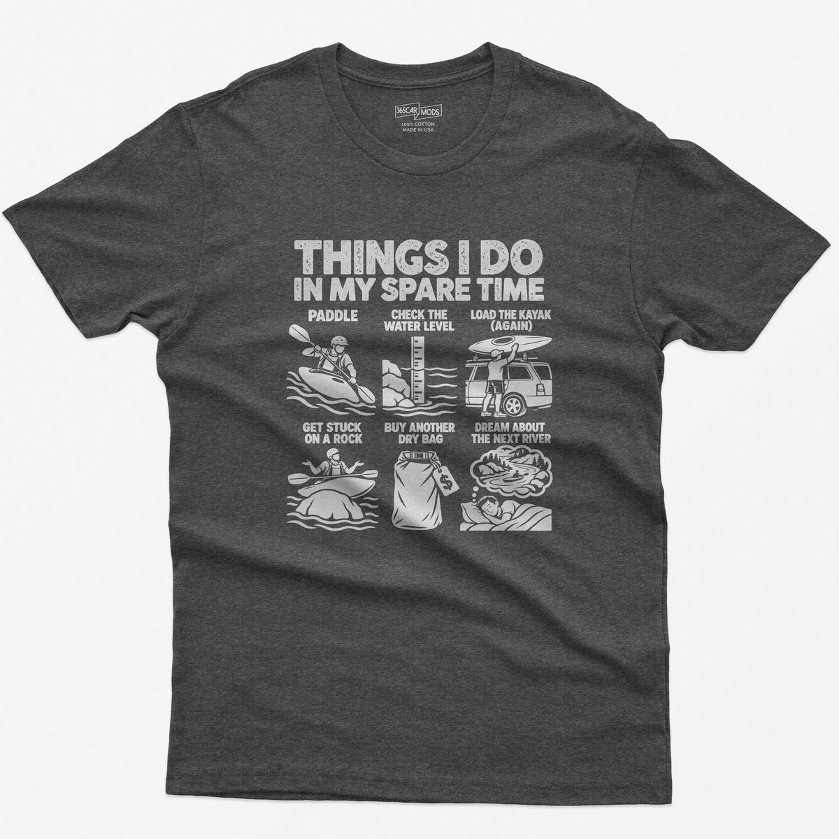 Things I Do In My Spare Time Kayaking T-Shirt in Dark Heather