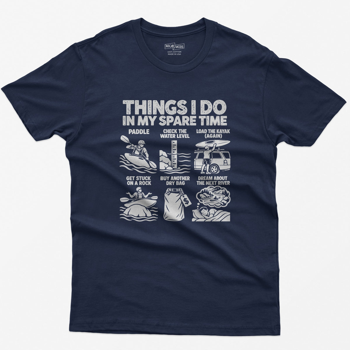 Things I Do In My Spare Time Kayaking T-Shirt in Navy
