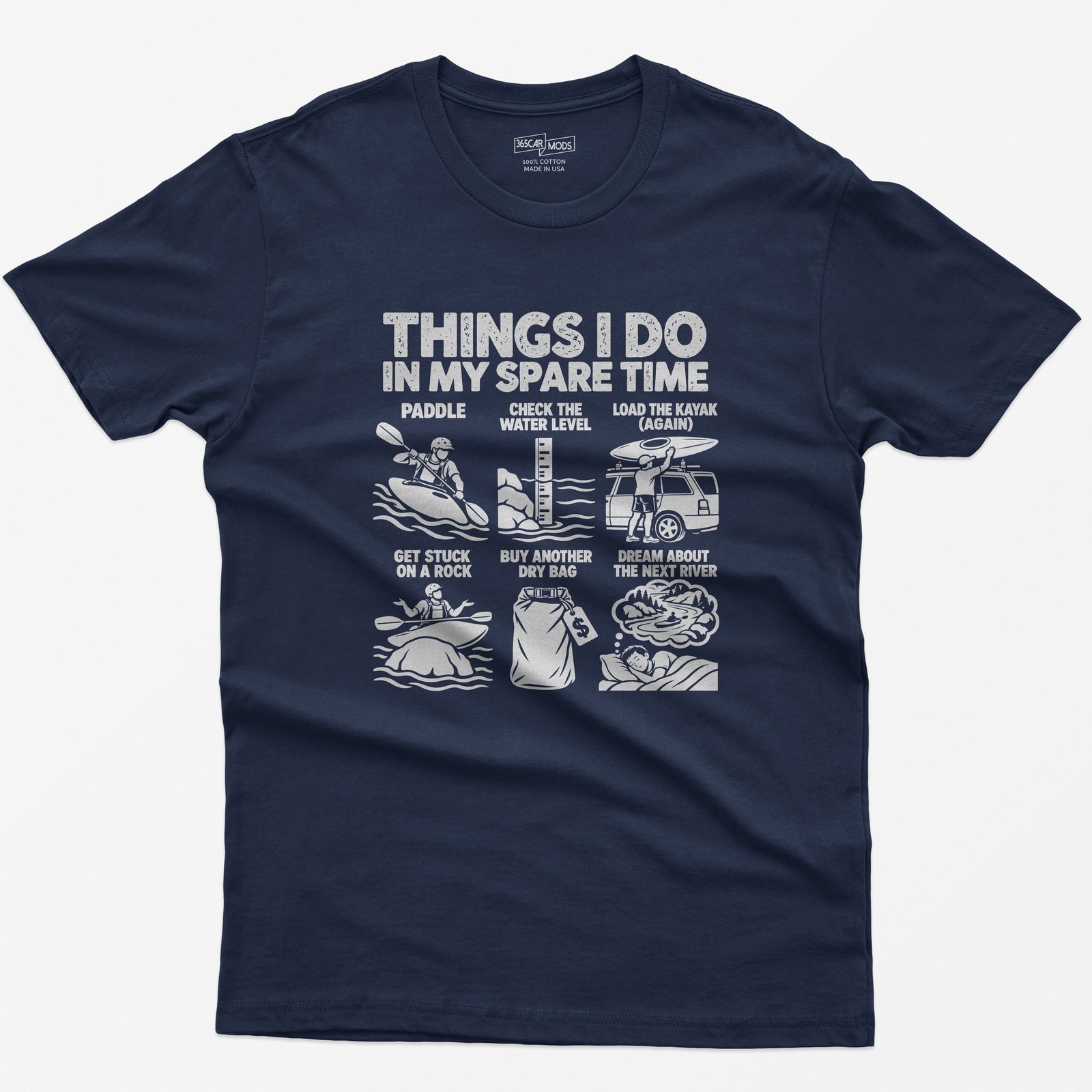 Things I Do In My Spare Time Kayaking T-Shirt in Navy