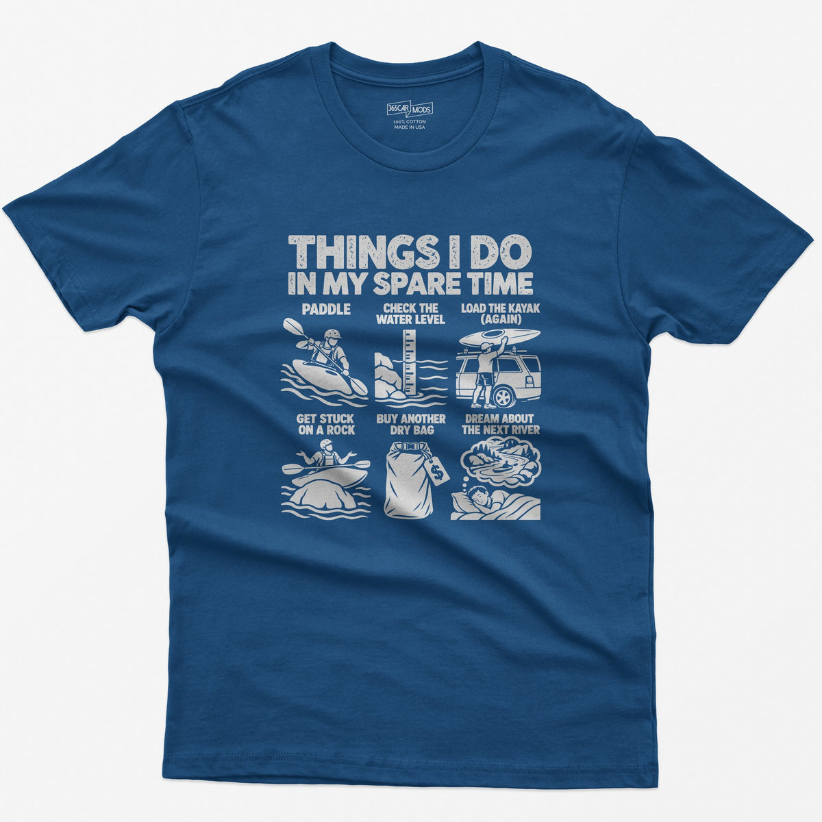 Things I Do In My Spare Time Kayaking T-Shirt in Royal