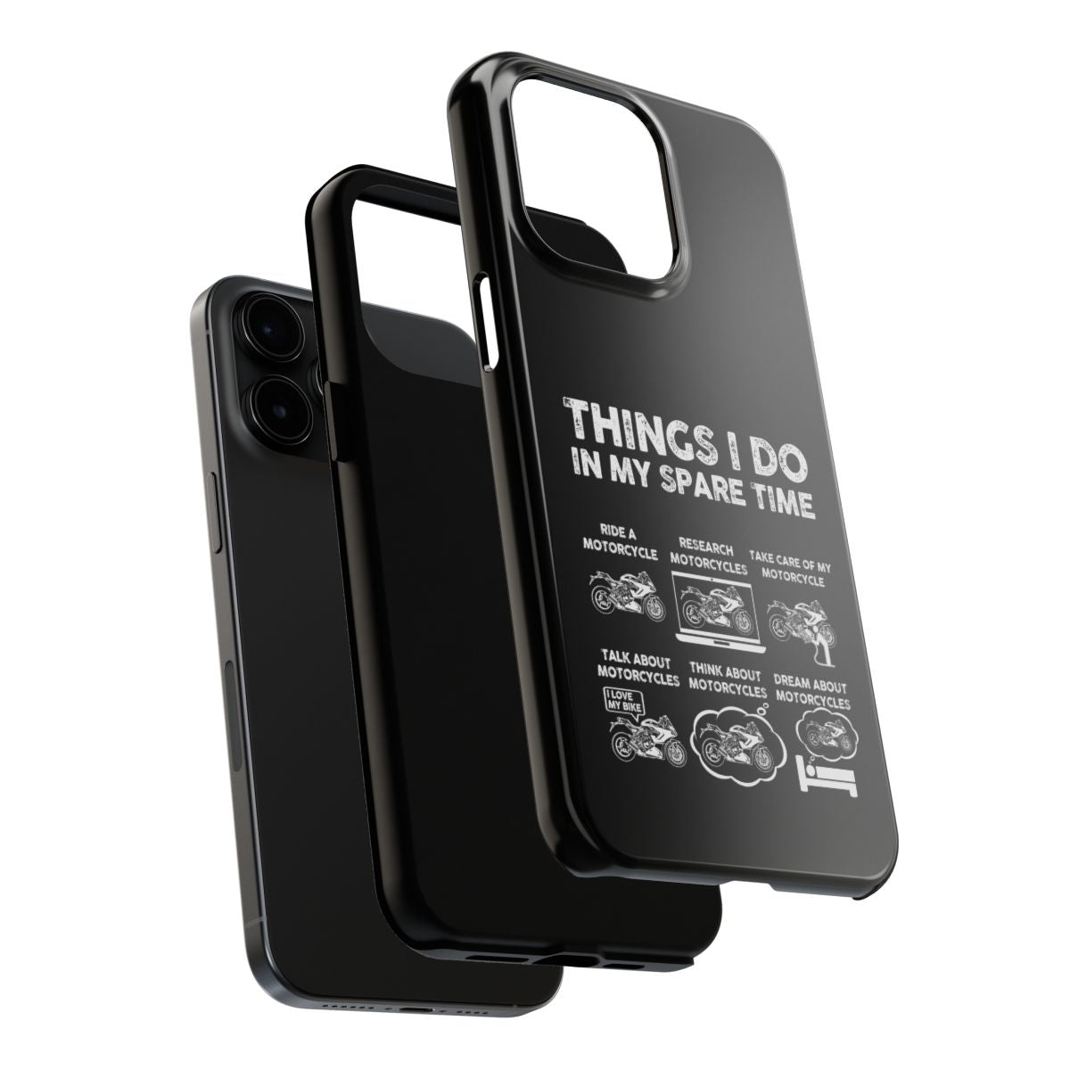 Things I Do in My Spare Time Sportbike tough phone case, dual-layer construction