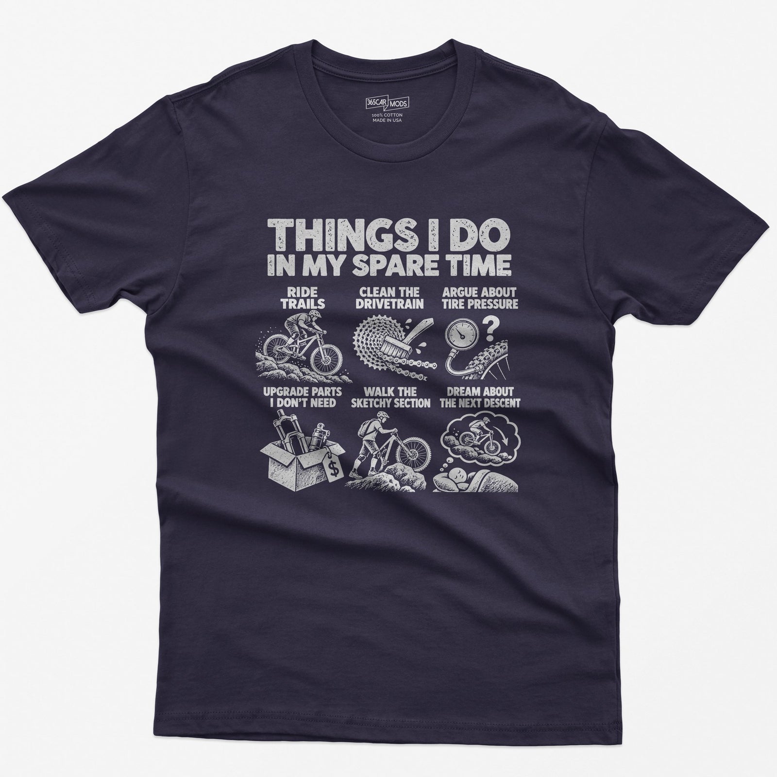 Things I Do In My Spare Time Mountain Bike T-Shirt in Blackberry