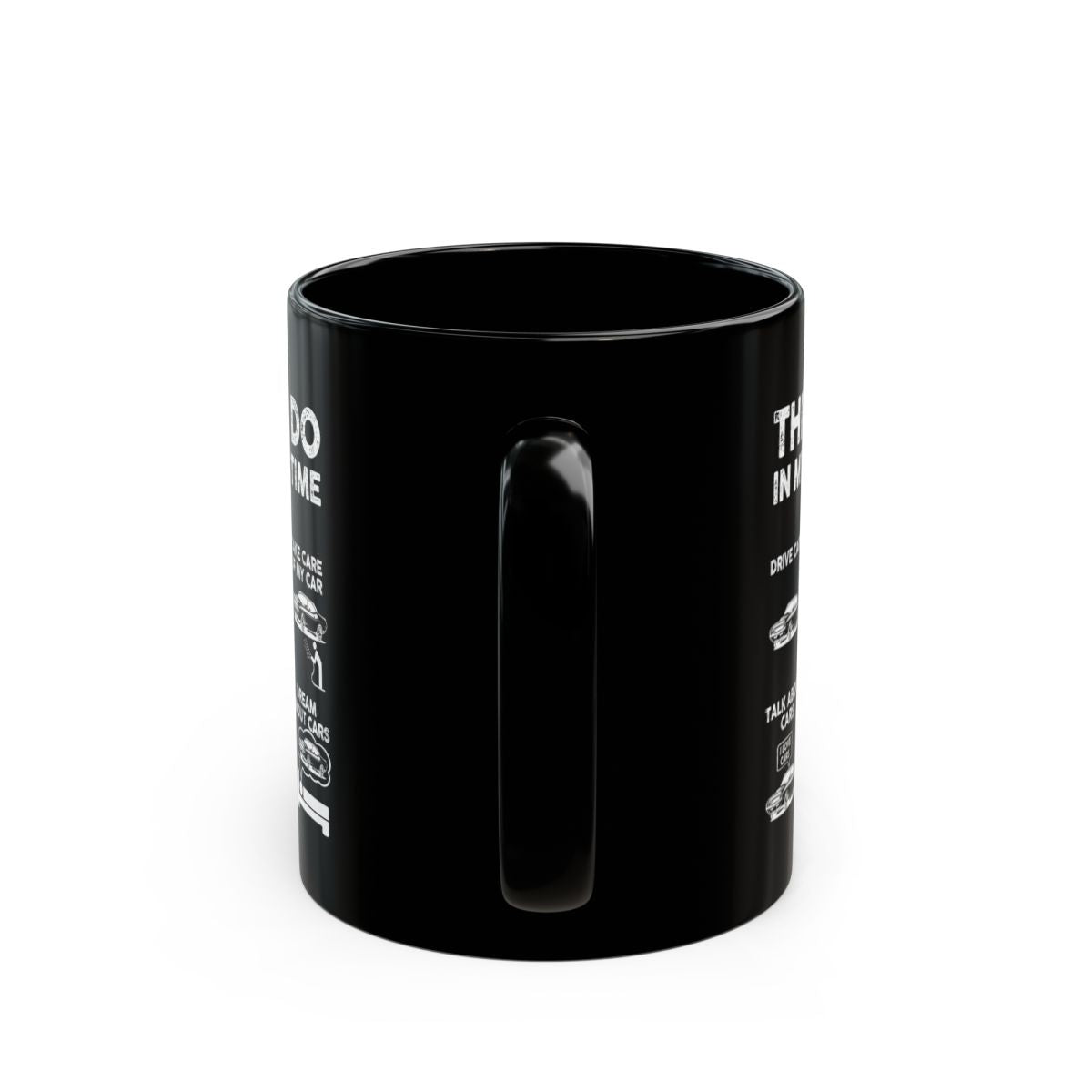 Things I Do in My Spare Time 70s Muscle Car Mug - 11oz black coffee mug, handle facing front