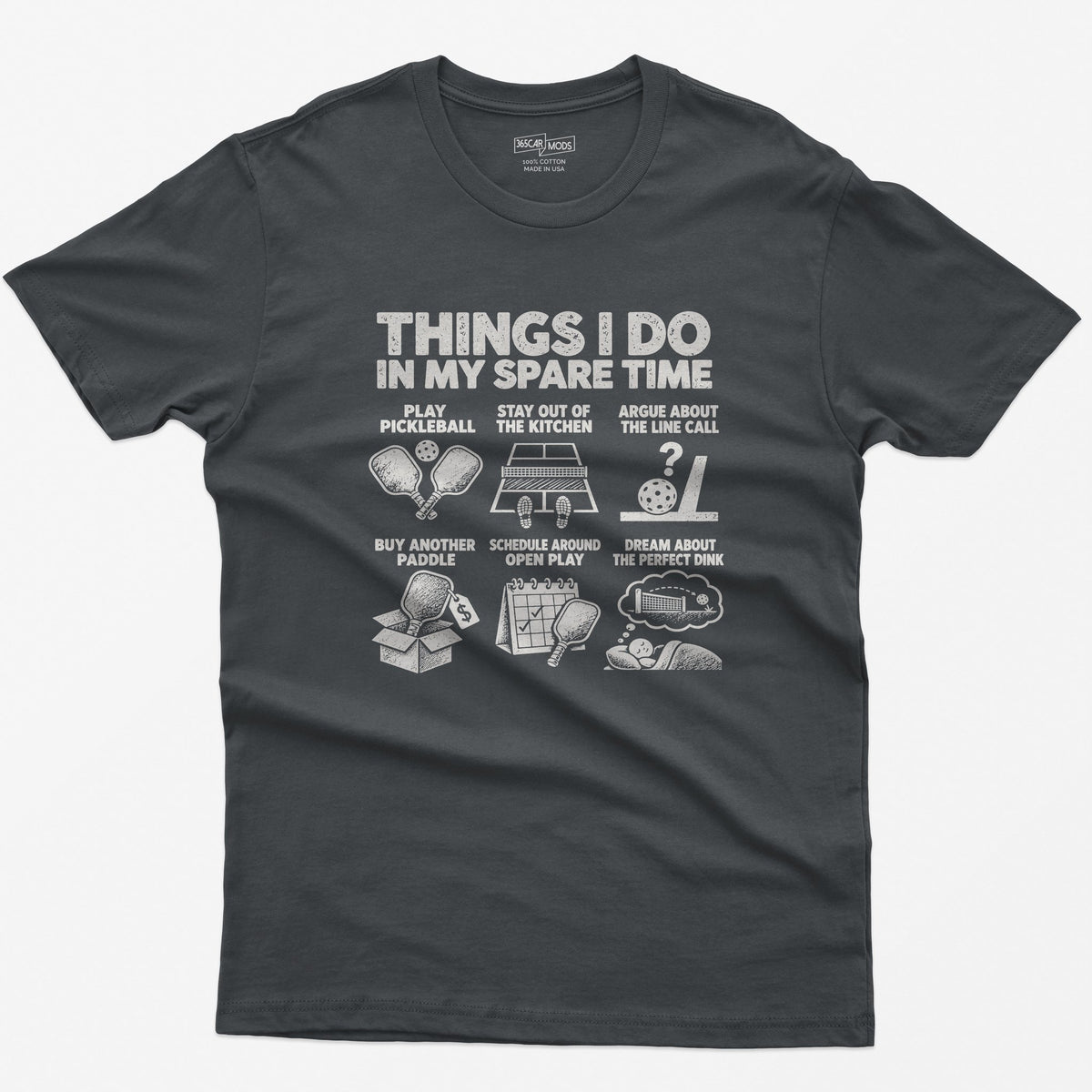 Things I Do In My Spare Time Pickleball T-Shirt in Charcoal