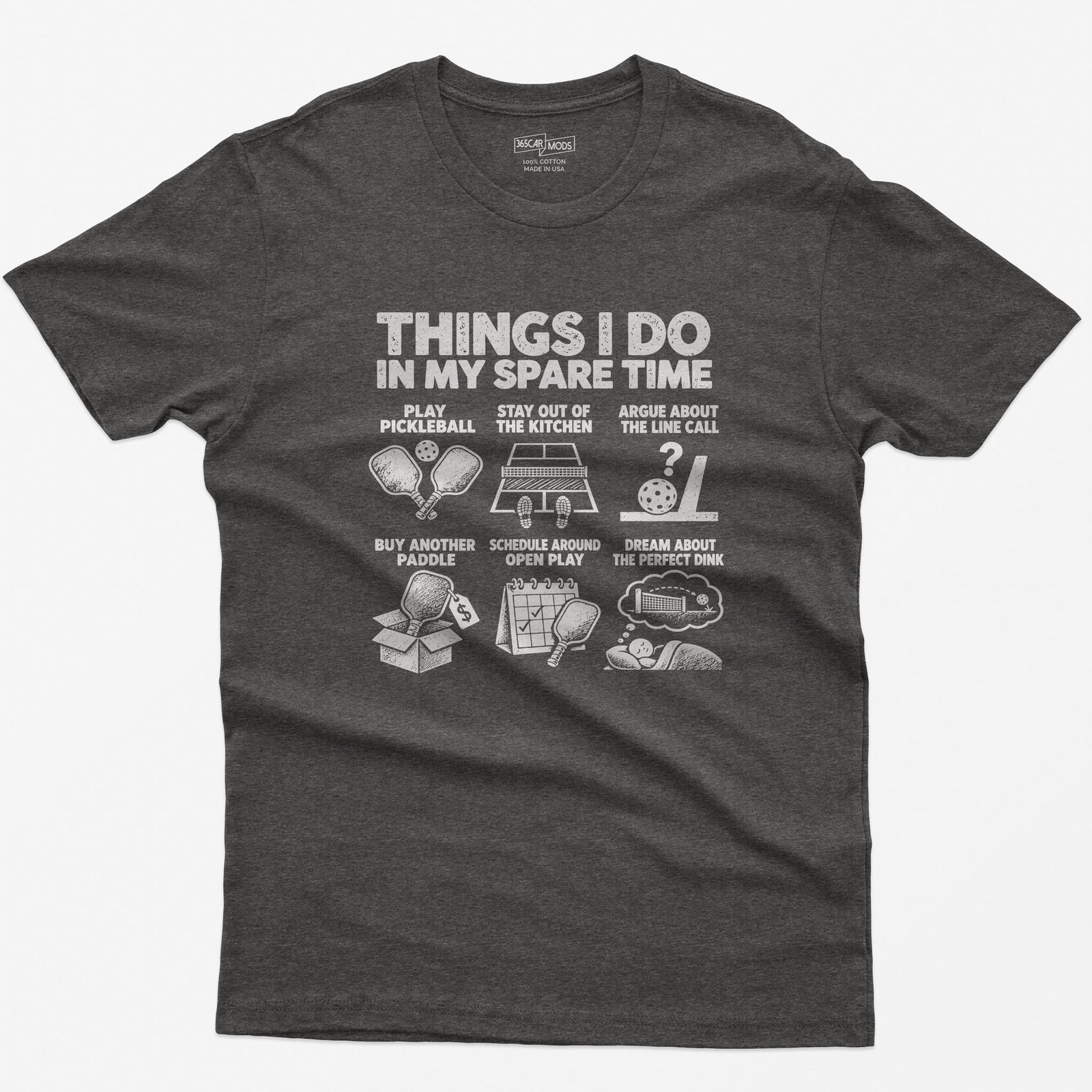 Things I Do In My Spare Time Pickleball T-Shirt in Dark Heather