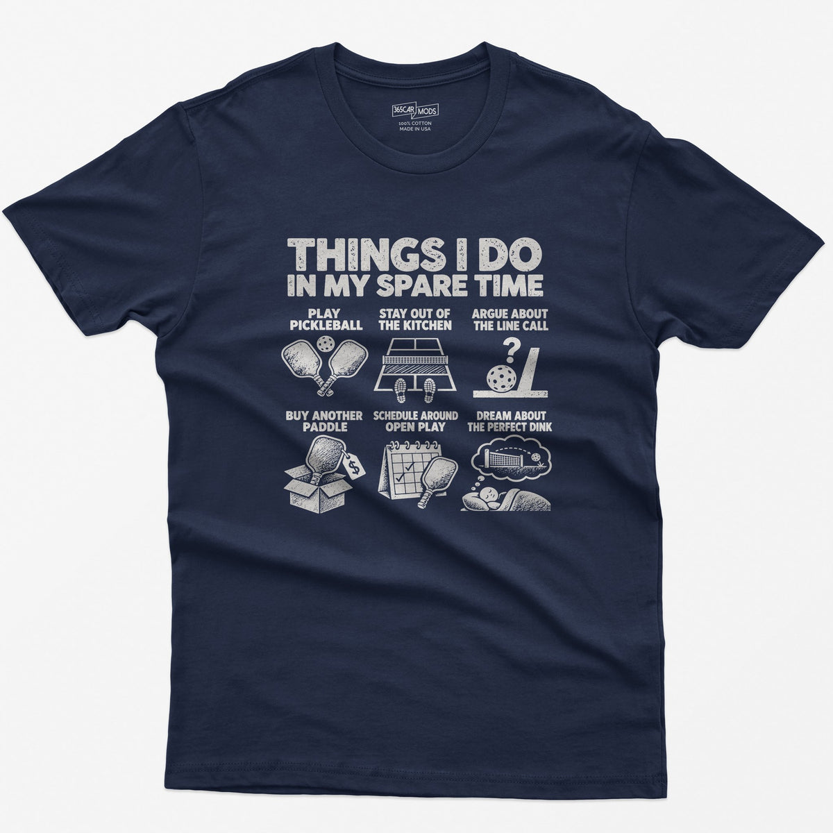 Things I Do In My Spare Time Pickleball T-Shirt in Navy