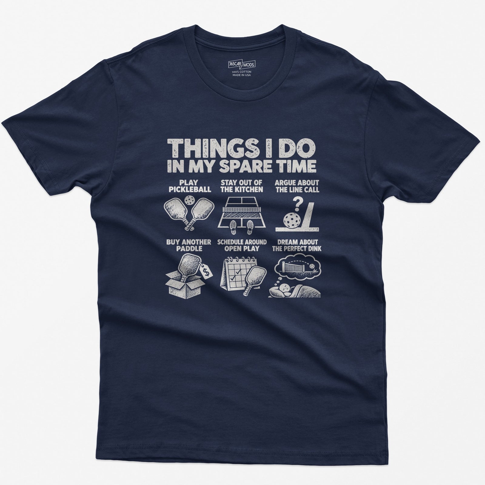 Things I Do In My Spare Time Pickleball T-Shirt in Navy