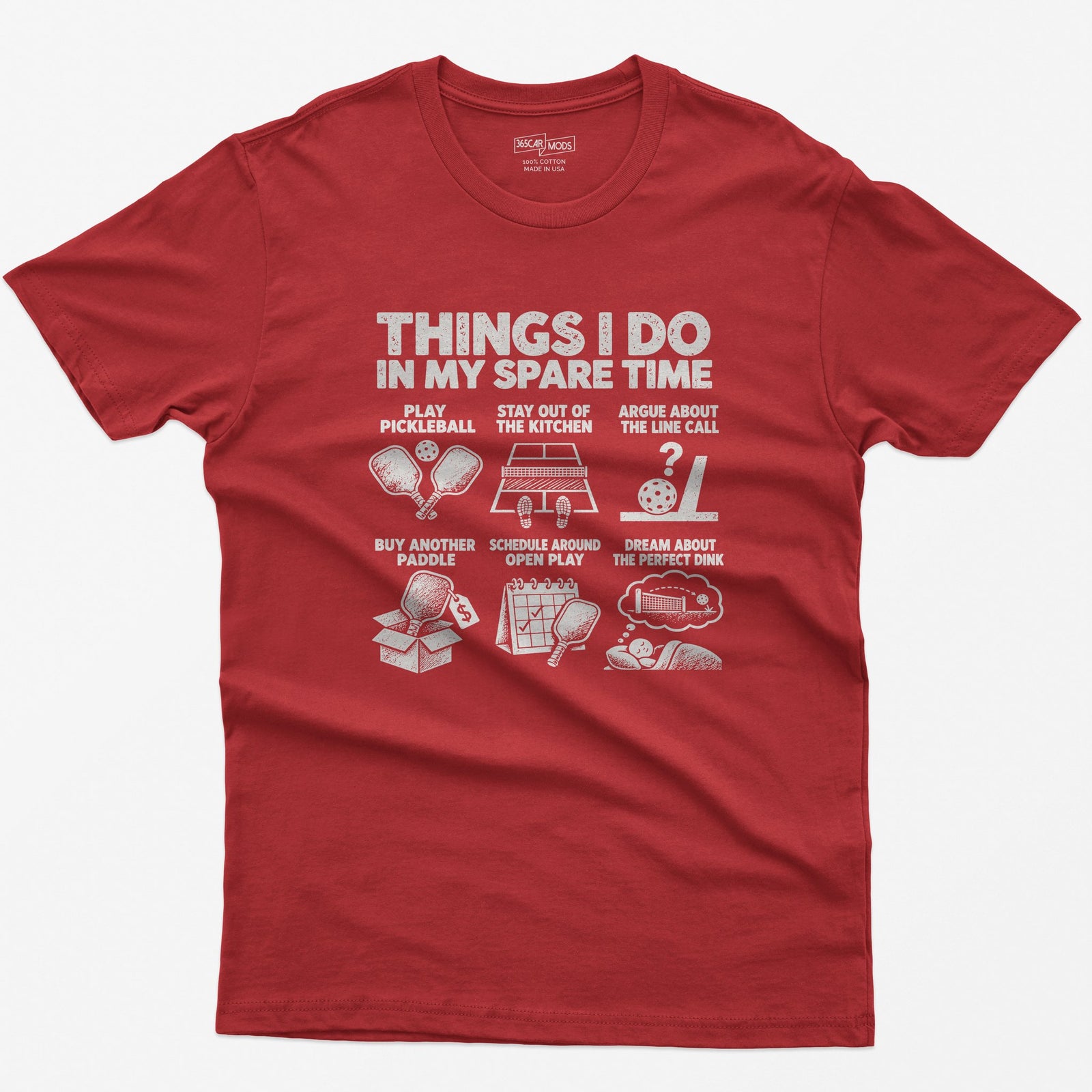 Things I Do In My Spare Time Pickleball T-Shirt in Red
