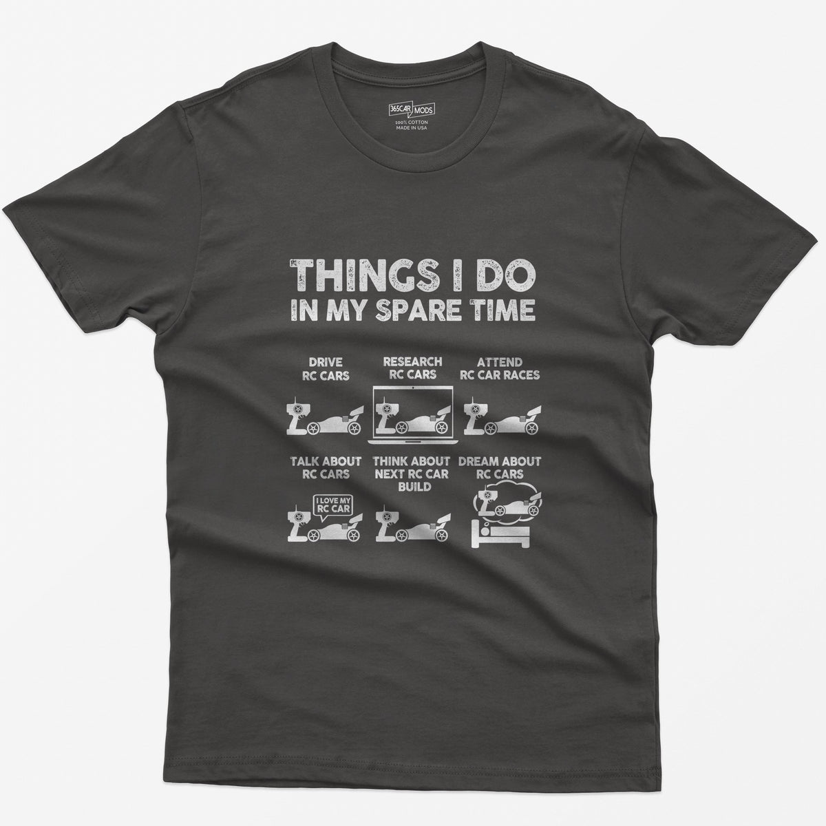 Things I Do In My Spare Time RC Car Racing T-Shirt - Dark Heather