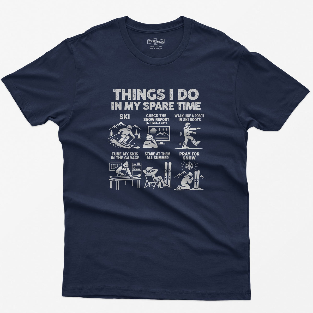 Ski spare time t-shirt in Navy