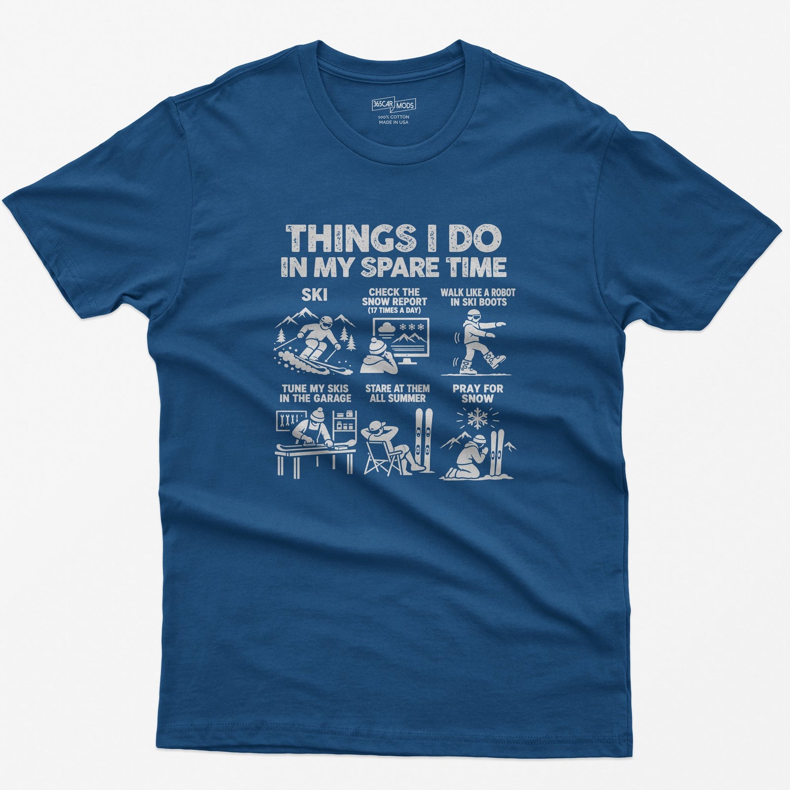 Ski spare time t-shirt in Royal