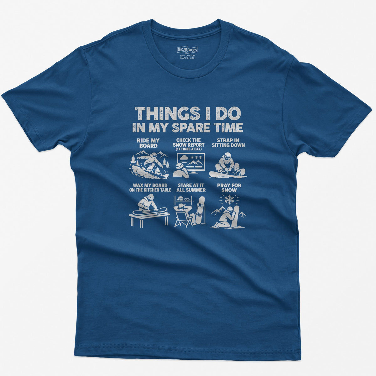 Snowboard spare time t-shirt in Royal