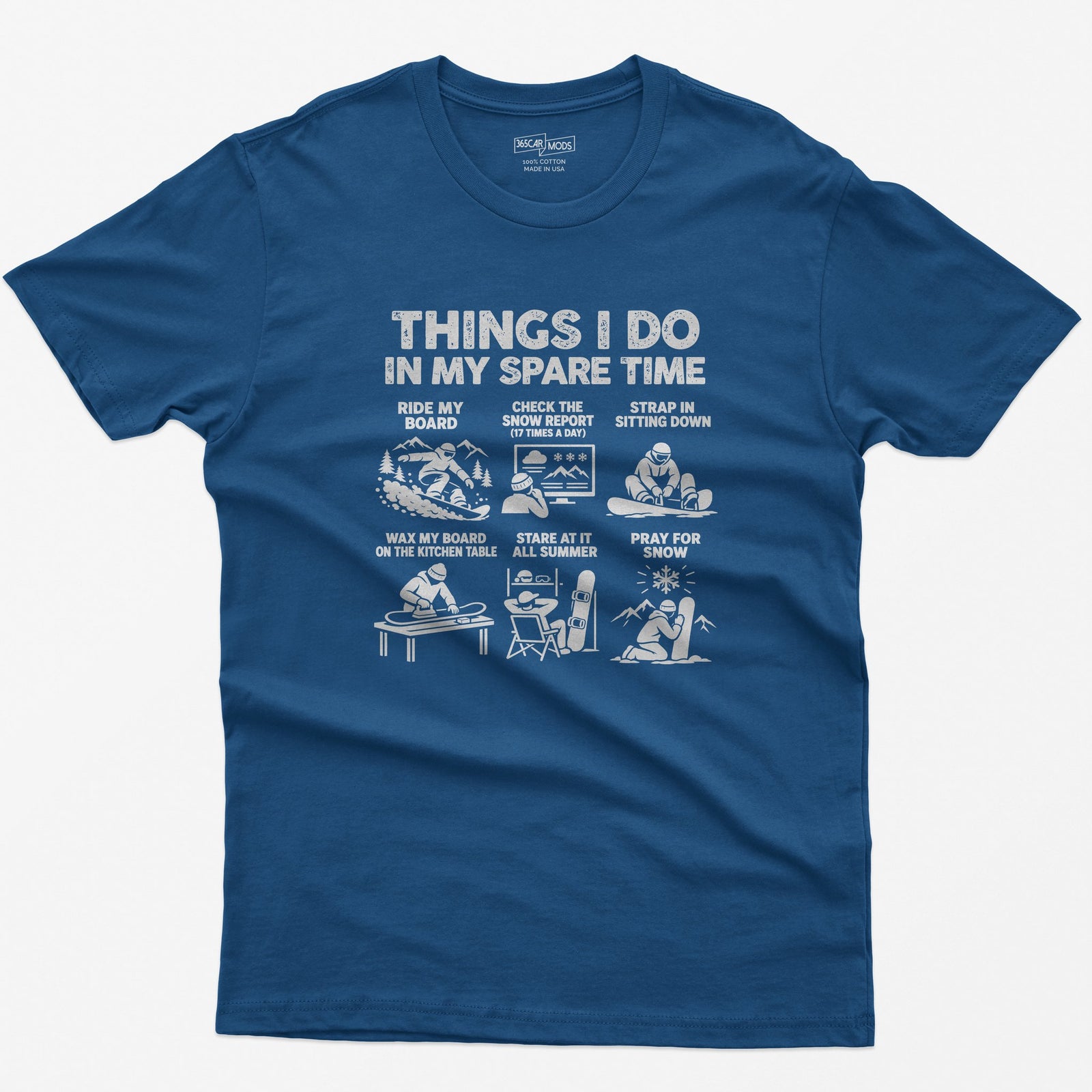 Snowboard spare time t-shirt in Royal
