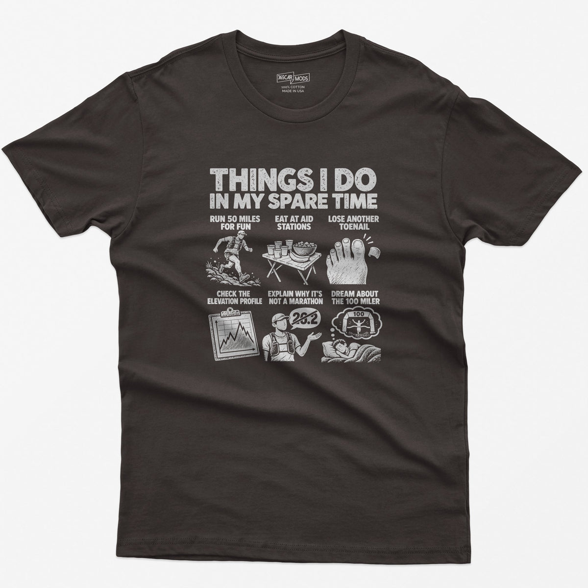 Things I Do In My Spare Time Ultramarathon T-Shirt in Dark Chocolate