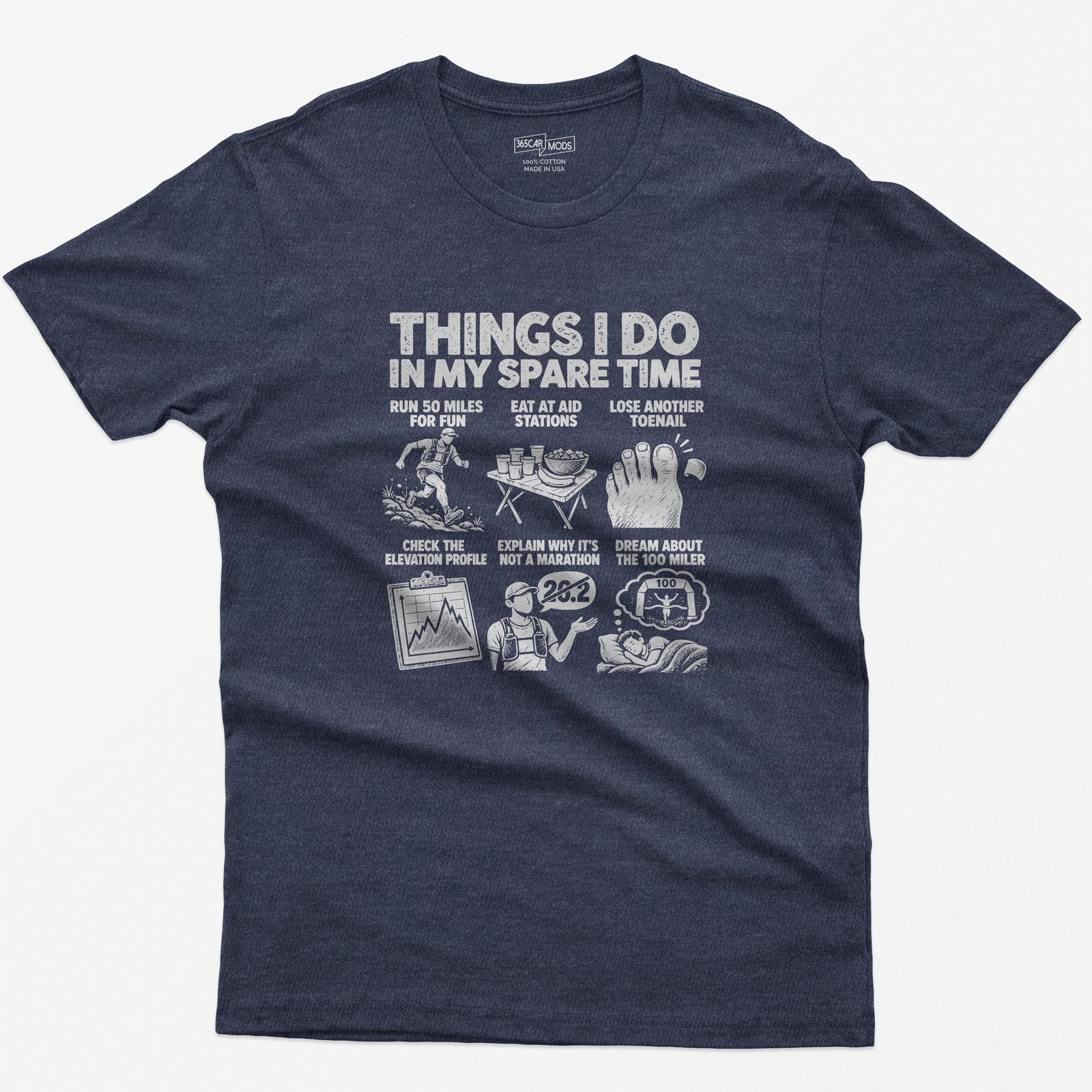 Things I Do In My Spare Time Ultramarathon T-Shirt in Heather Navy
