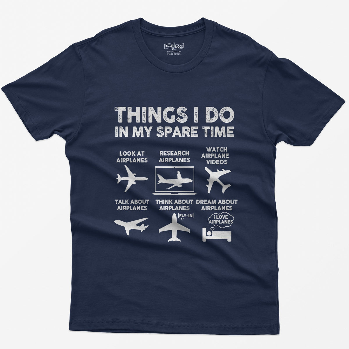 Things I Do in My Spare Time Aviation T-Shirt - Navy