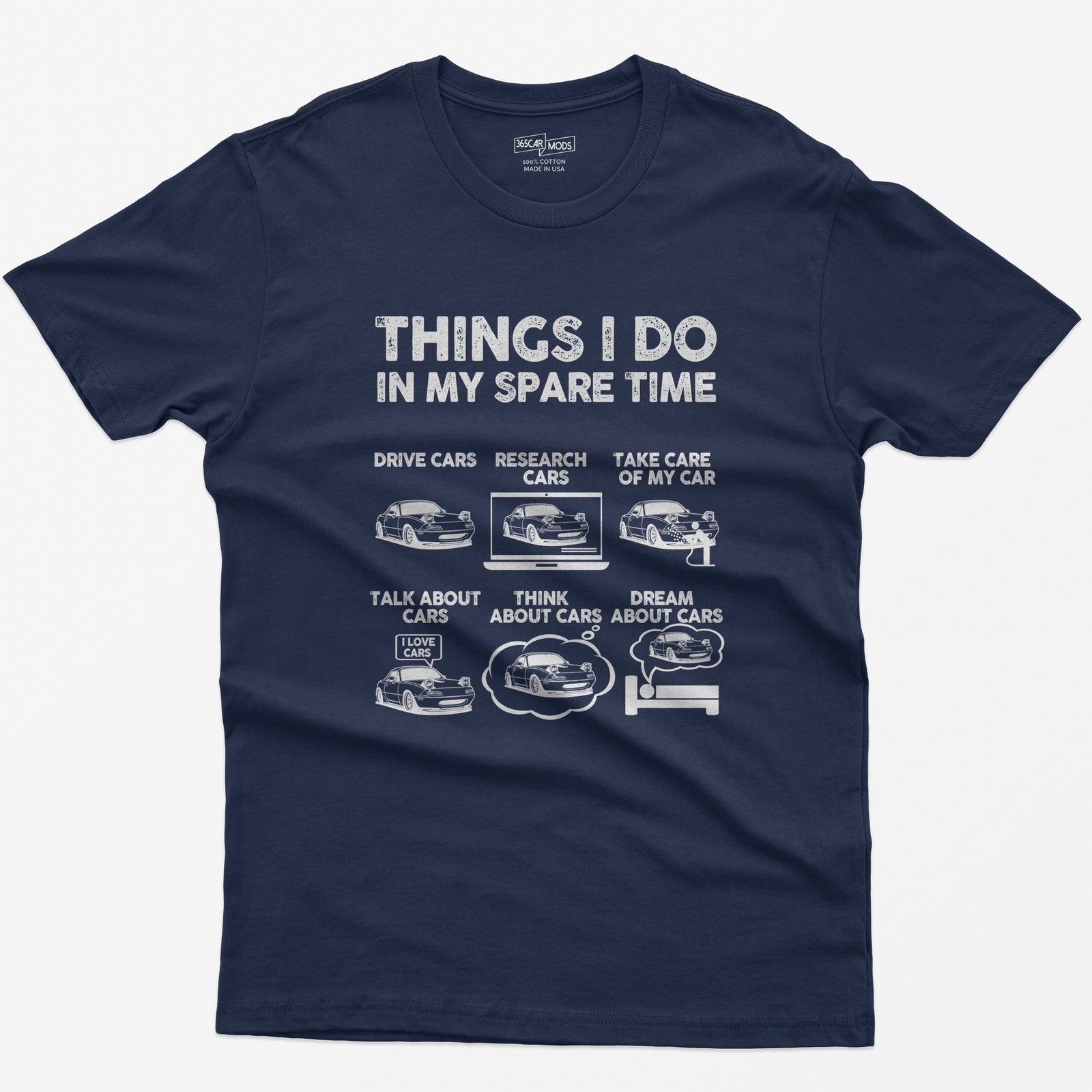 Things I Do in My Spare Time Car T-Shirt - Navy