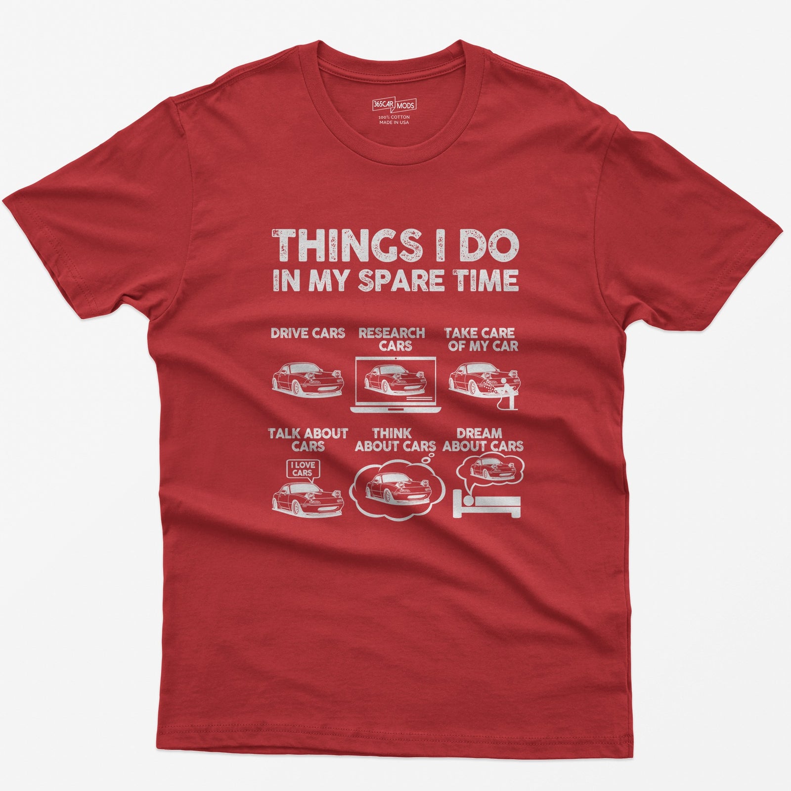 Things I Do in My Spare Time Car T-Shirt - Red