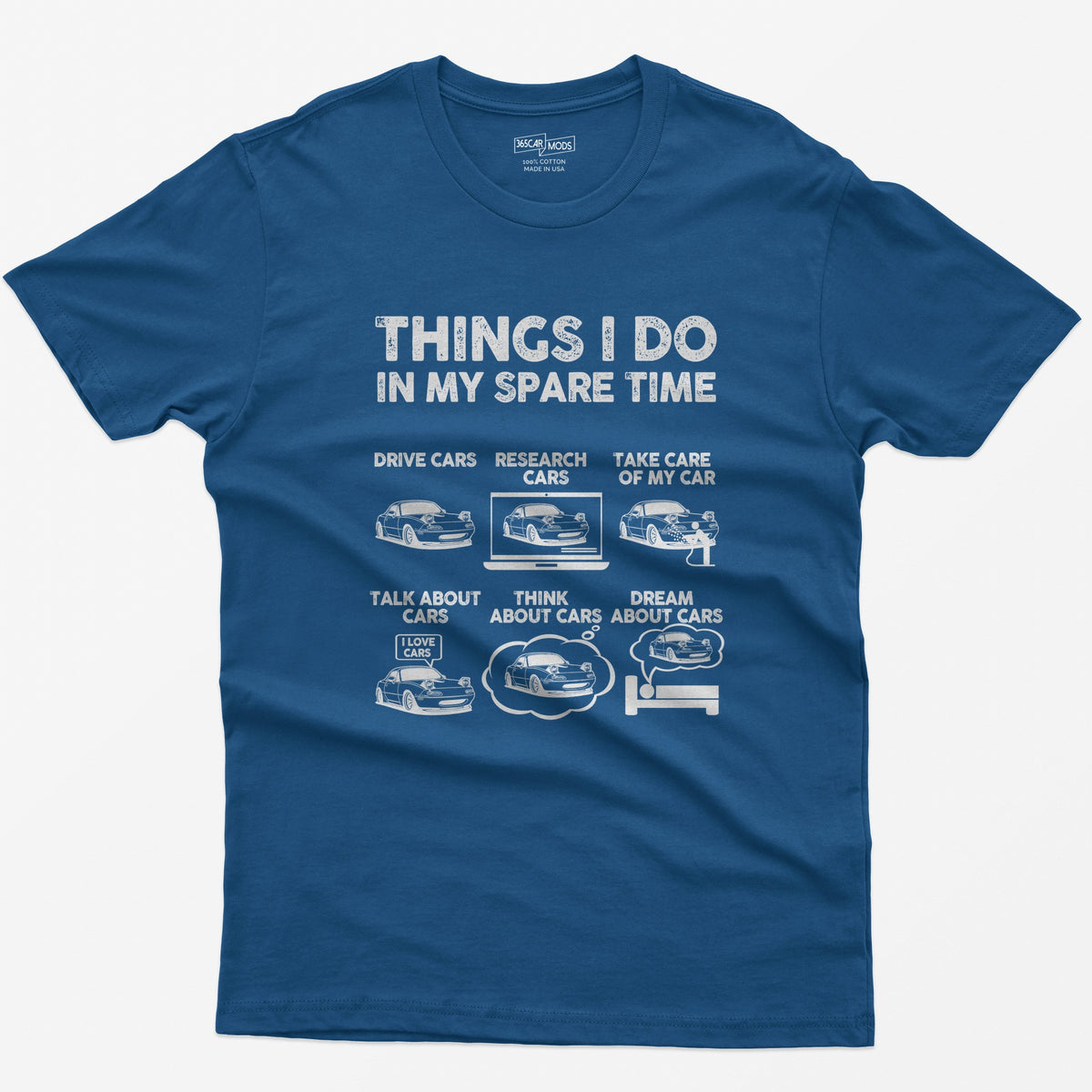 Things I Do in My Spare Time Car T-Shirt - Royal