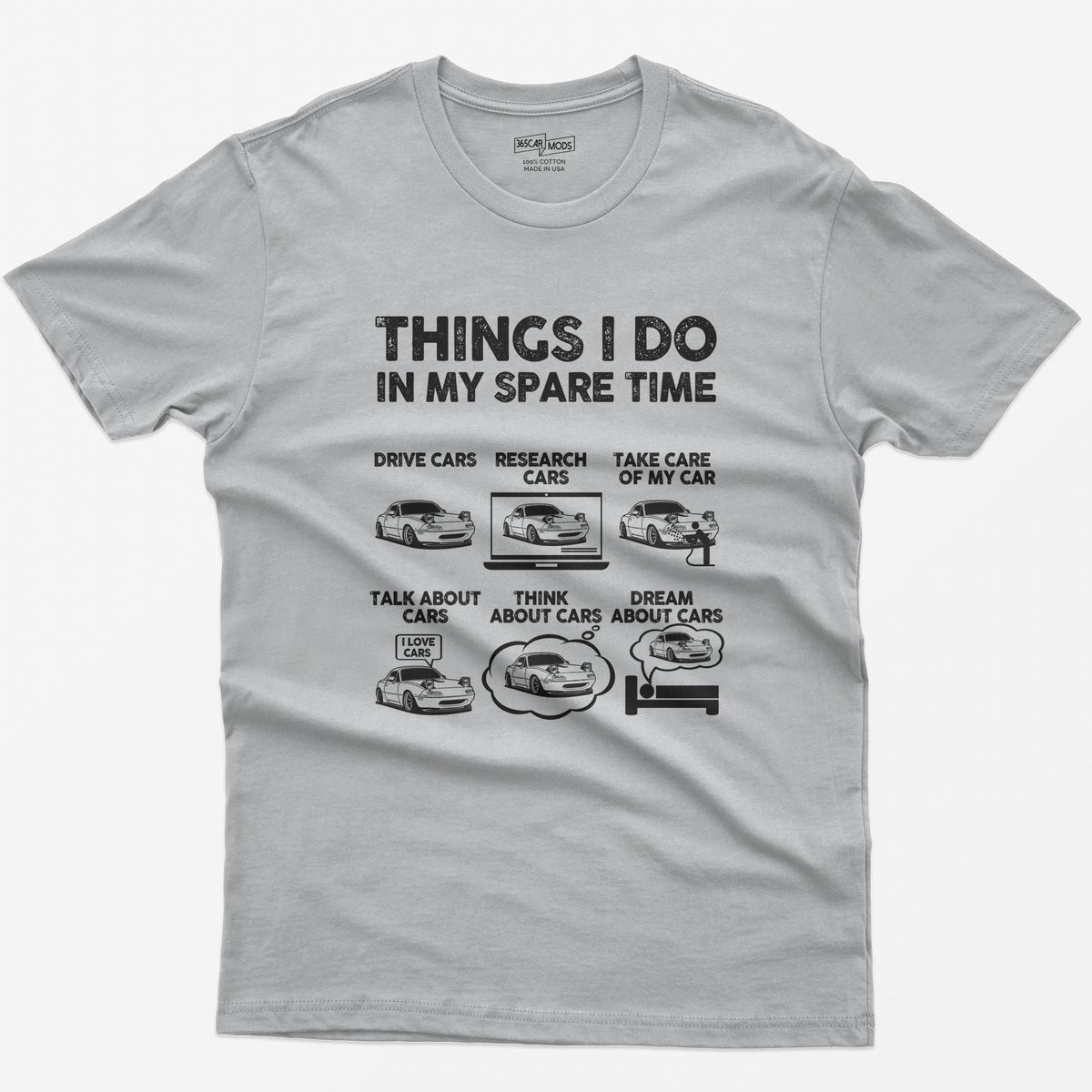 Things I Do in My Spare Time Car T-Shirt - Sport Grey