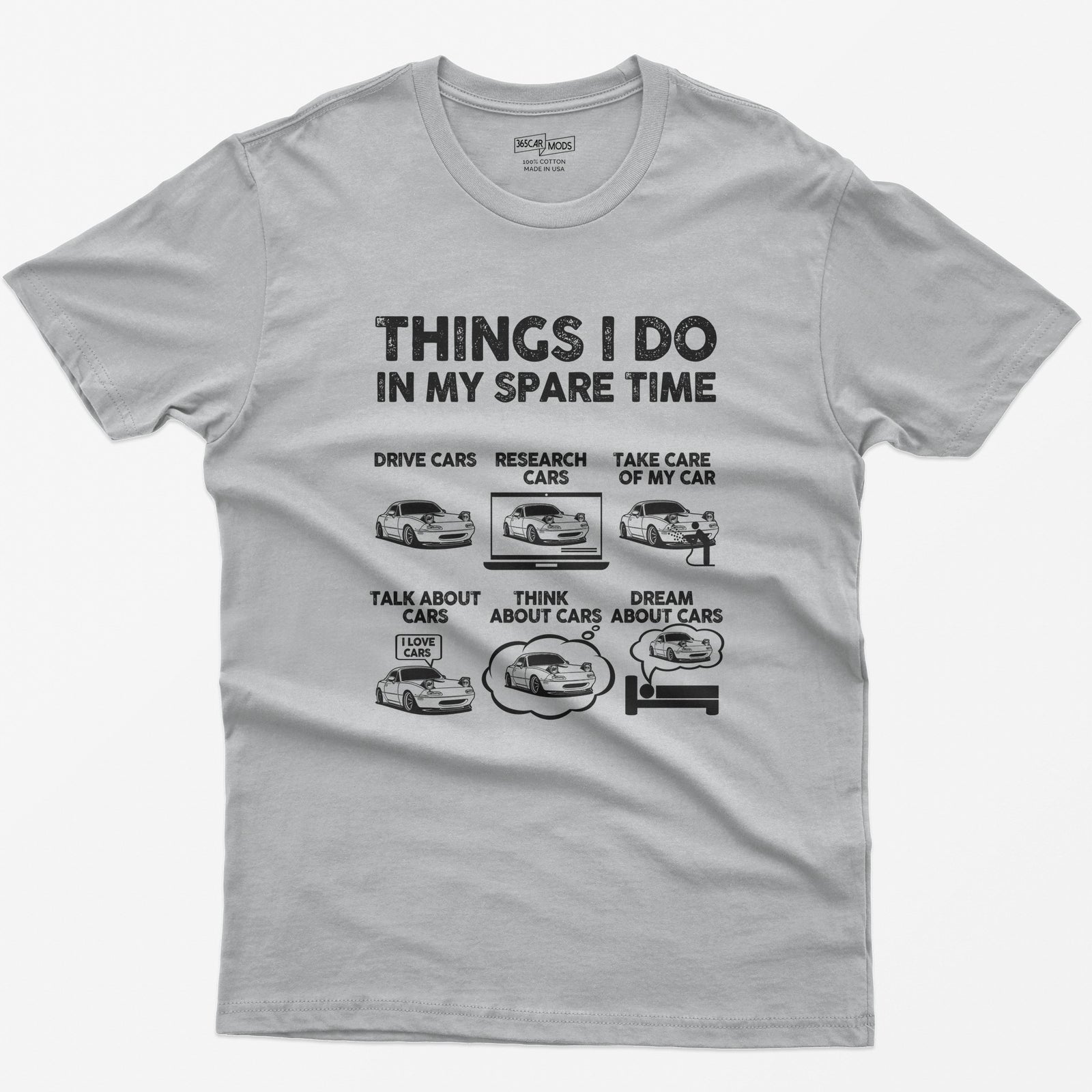 Things I Do in My Spare Time Car T-Shirt - Sport Grey