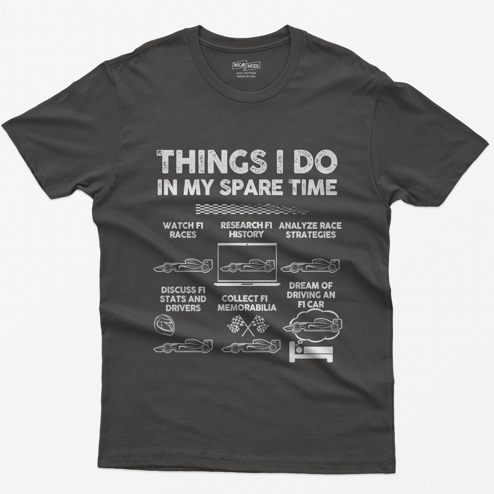 Things I Do in My Spare Time F1 T-Shirt - Dark Heather