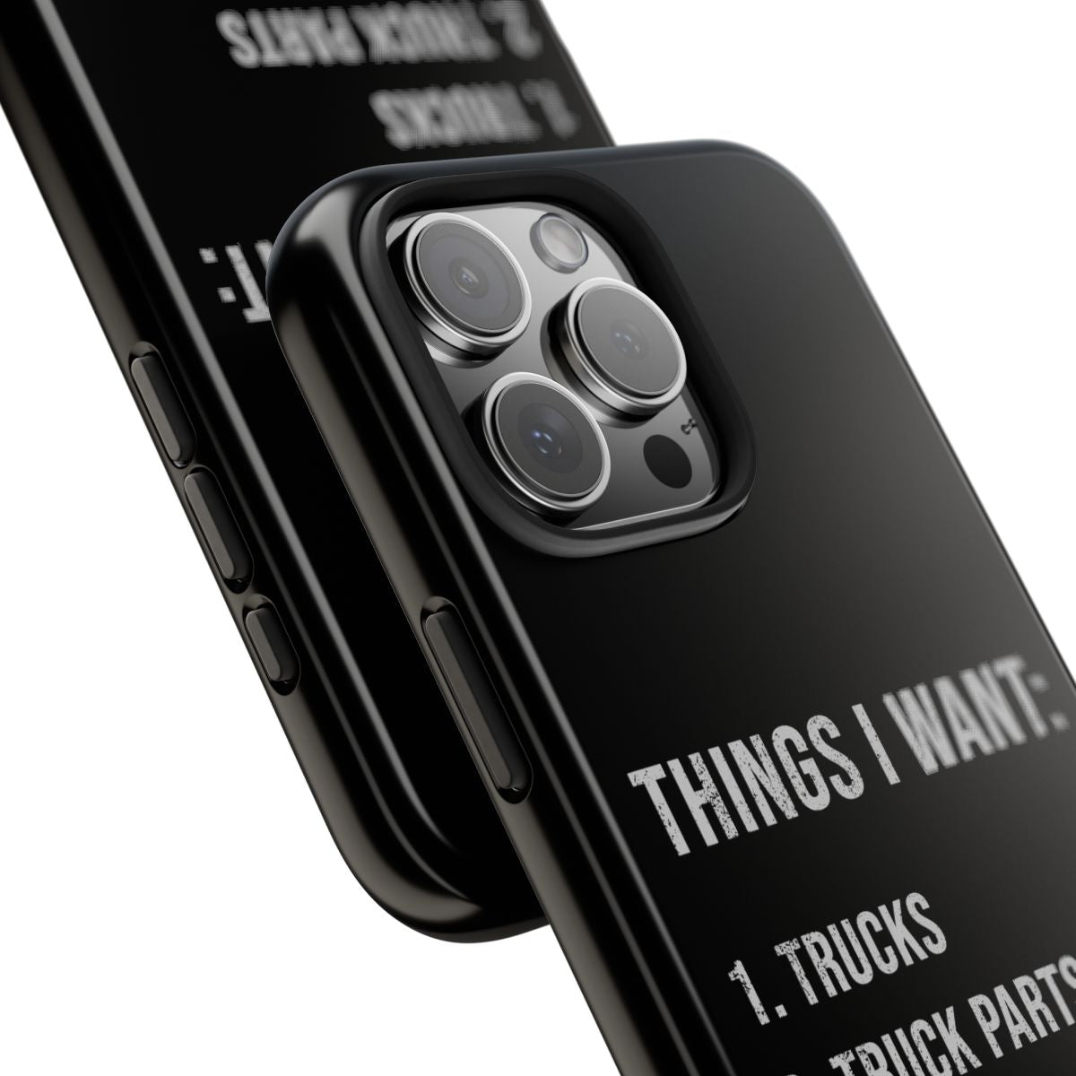 Things I Want: Trucks tough phone case, close-up of the print