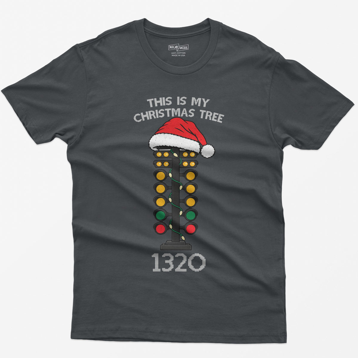 This Is My Christmas Tree Drag Racing T-Shirt - Charcoal