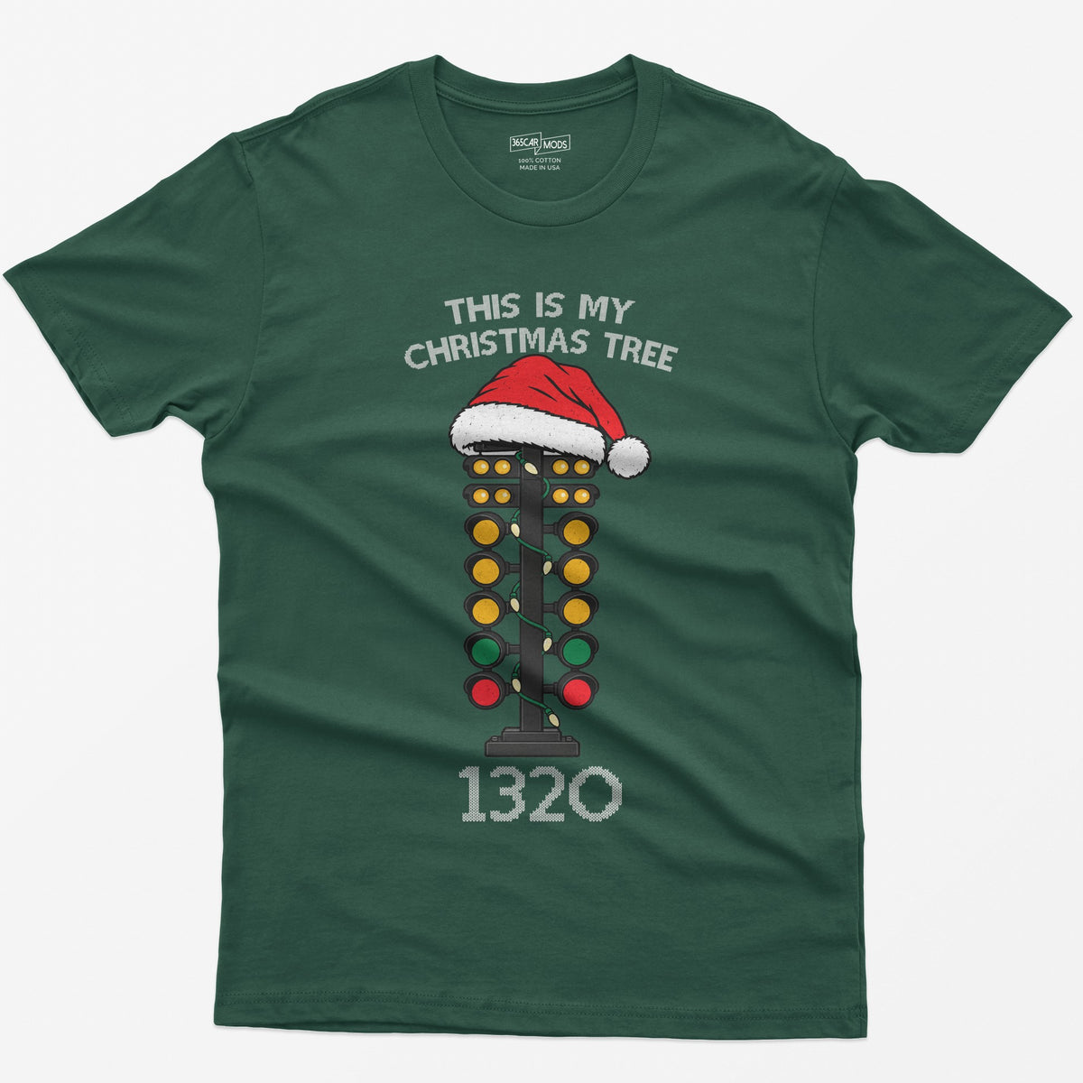 This Is My Christmas Tree Drag Racing T-Shirt - Forest Green