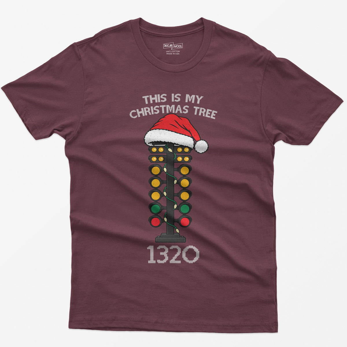 This Is My Christmas Tree Drag Racing T-Shirt - Maroon