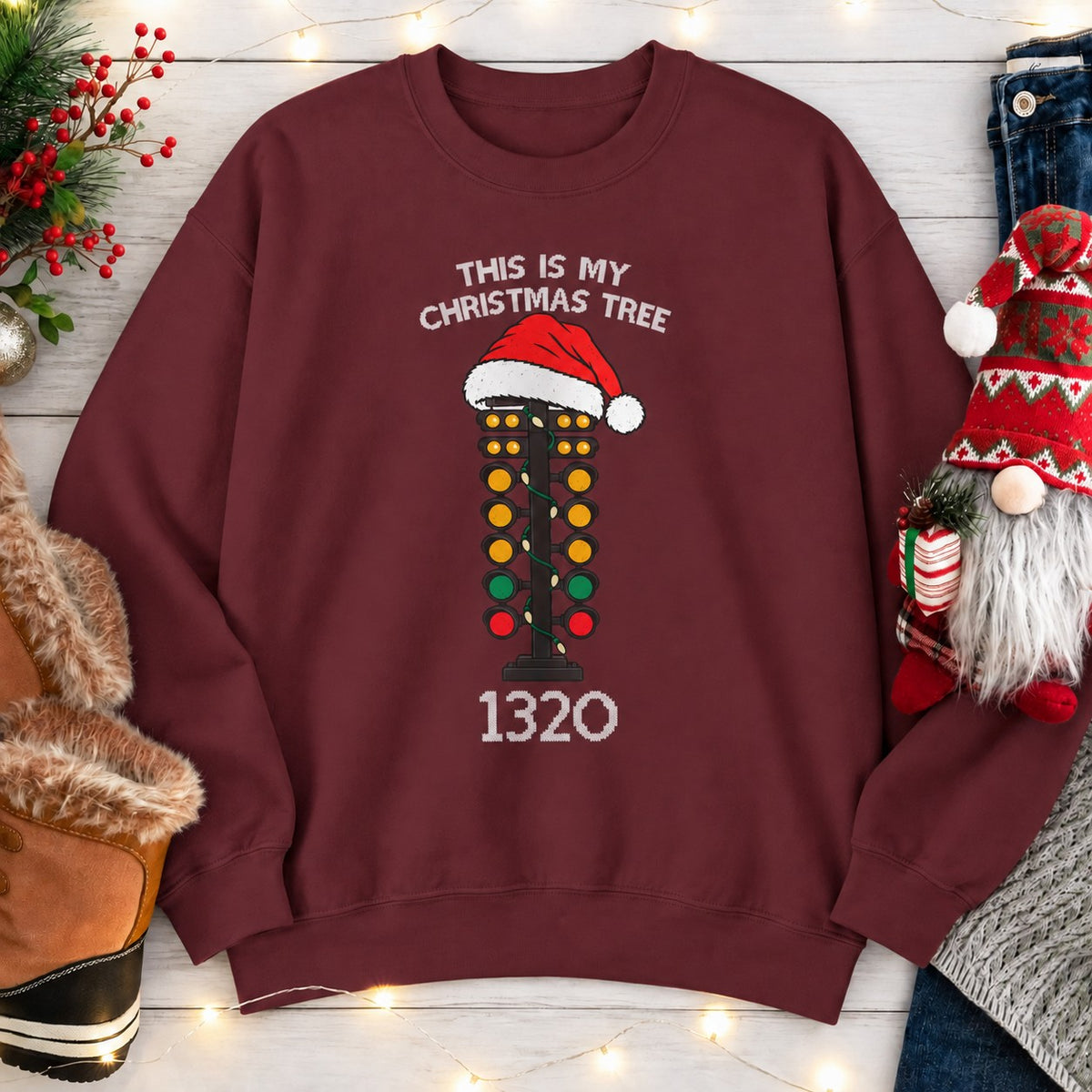 This Is My Christmas Tree Sweatshirt - Garnet