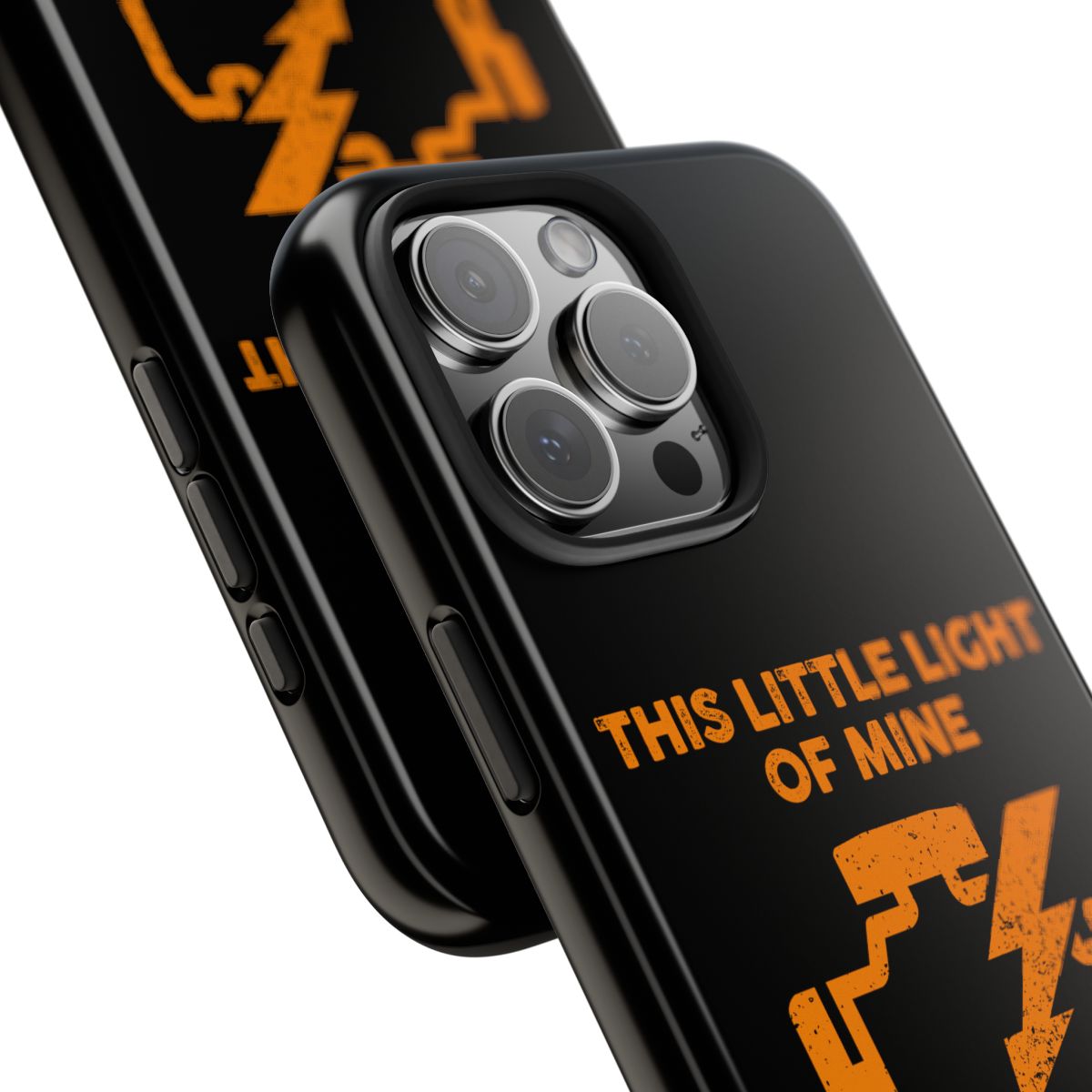 This Little Light of Mine Check Engine tough phone case, close-up of the print