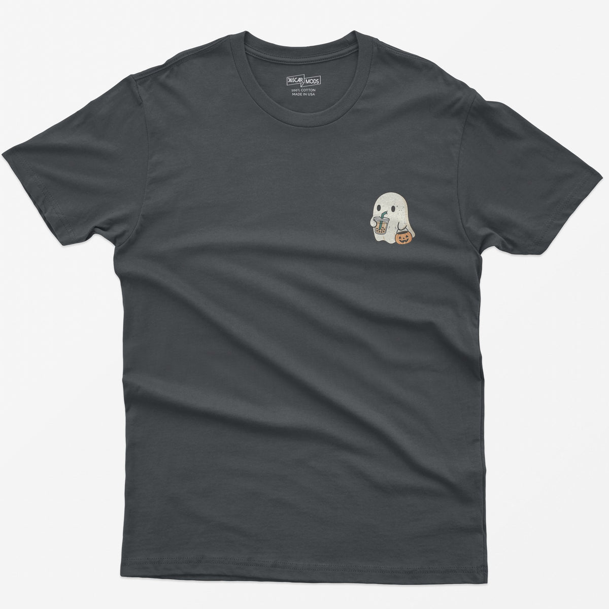 Tiny Ghost Boba T-Shirt - Charcoal