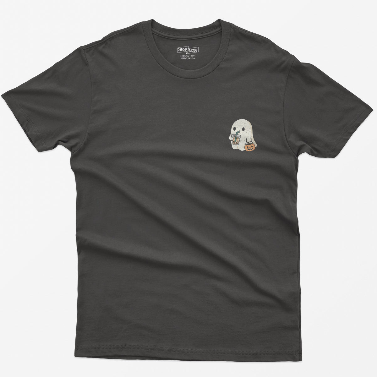 Tiny Ghost Boba T-Shirt - Dark Heather