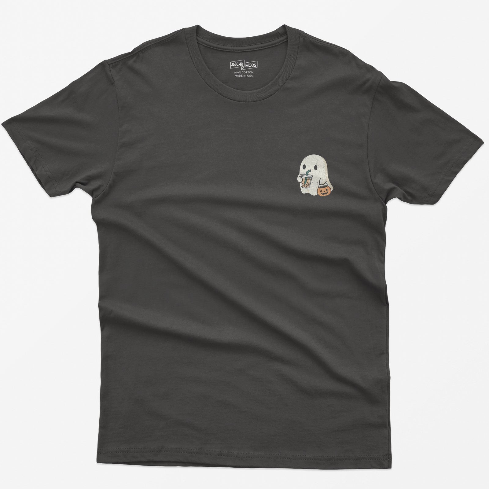 Tiny Ghost Boba T-Shirt - Dark Heather