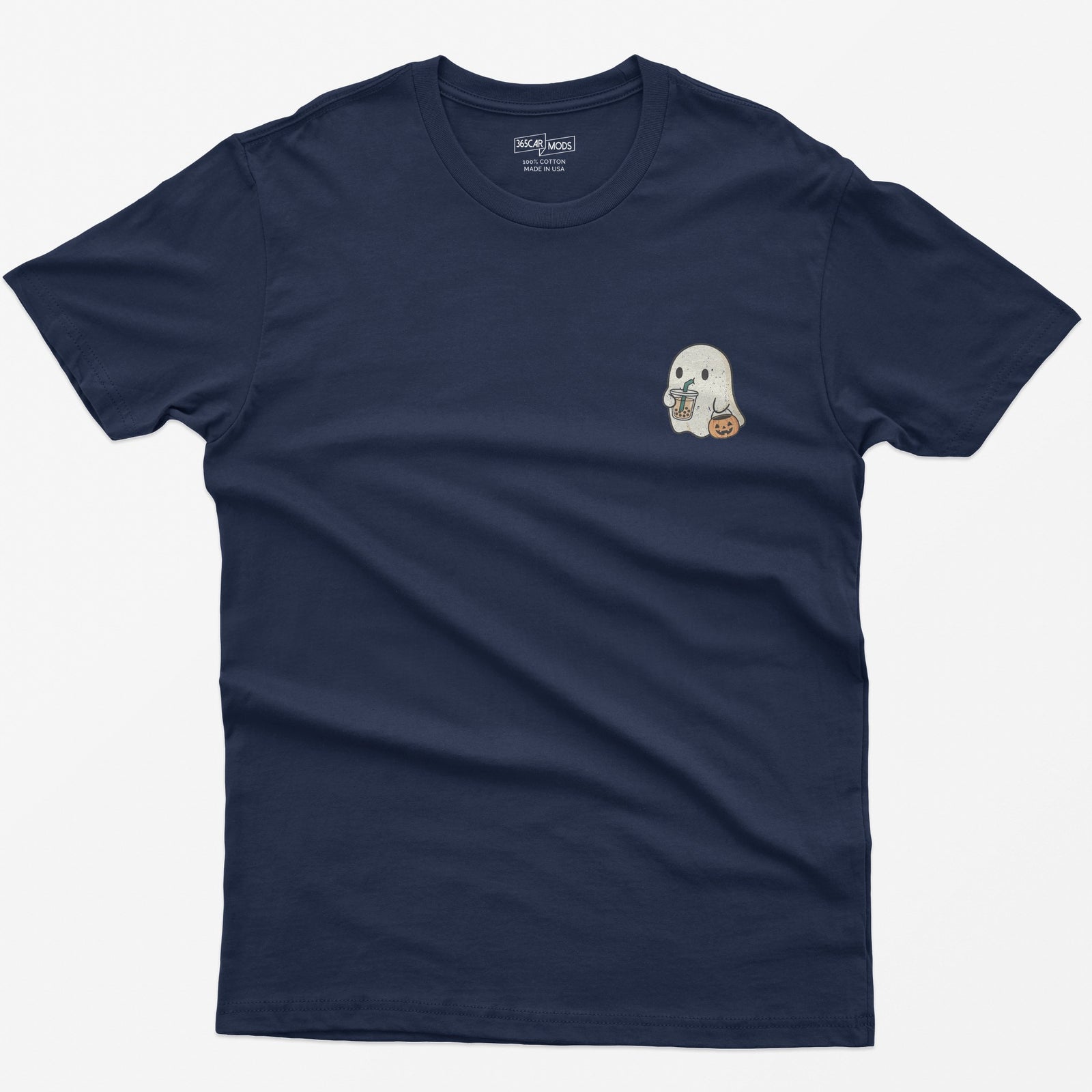Tiny Ghost Boba T-Shirt - Navy